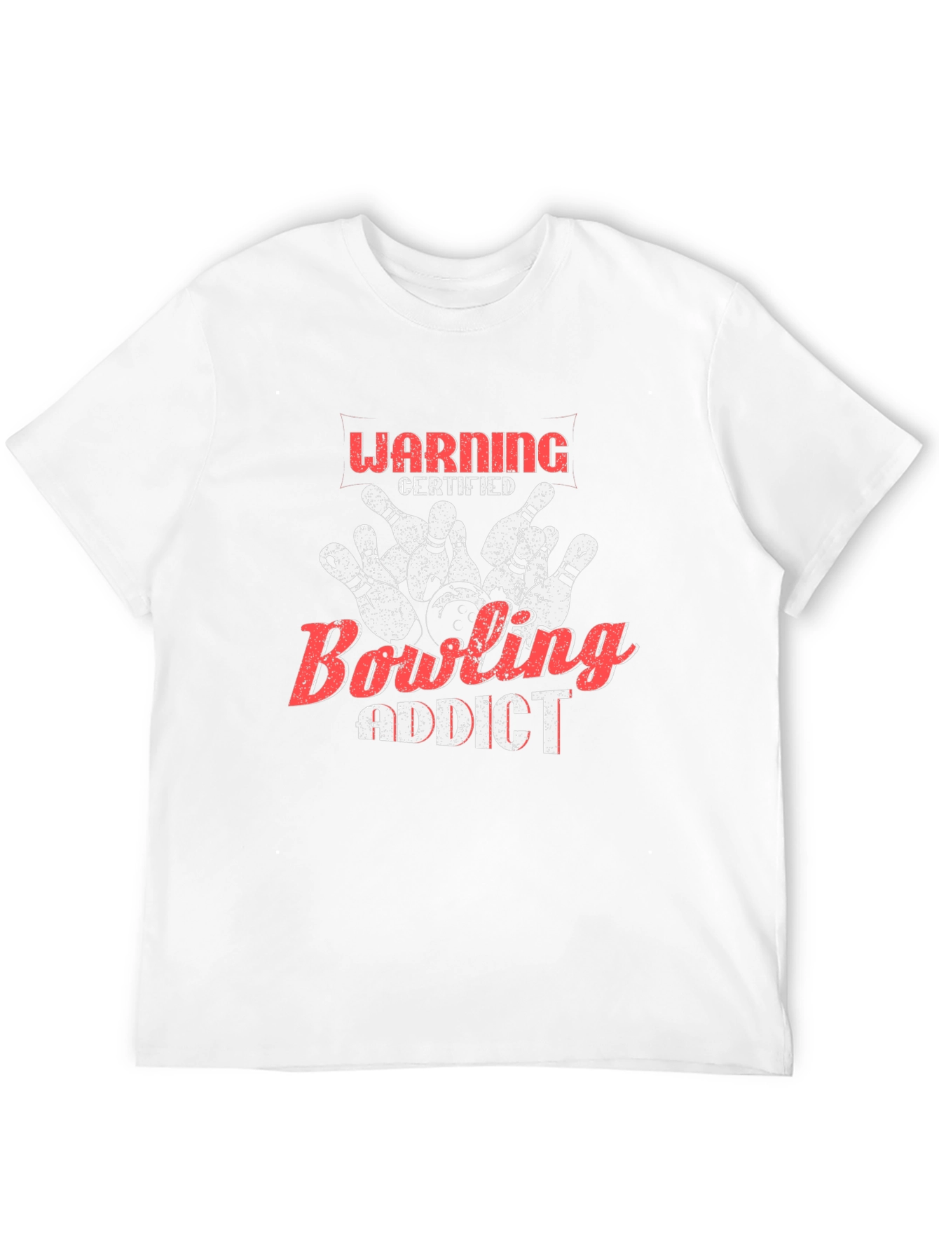 Bowling Addict Certified Warning Black T-Shirt
