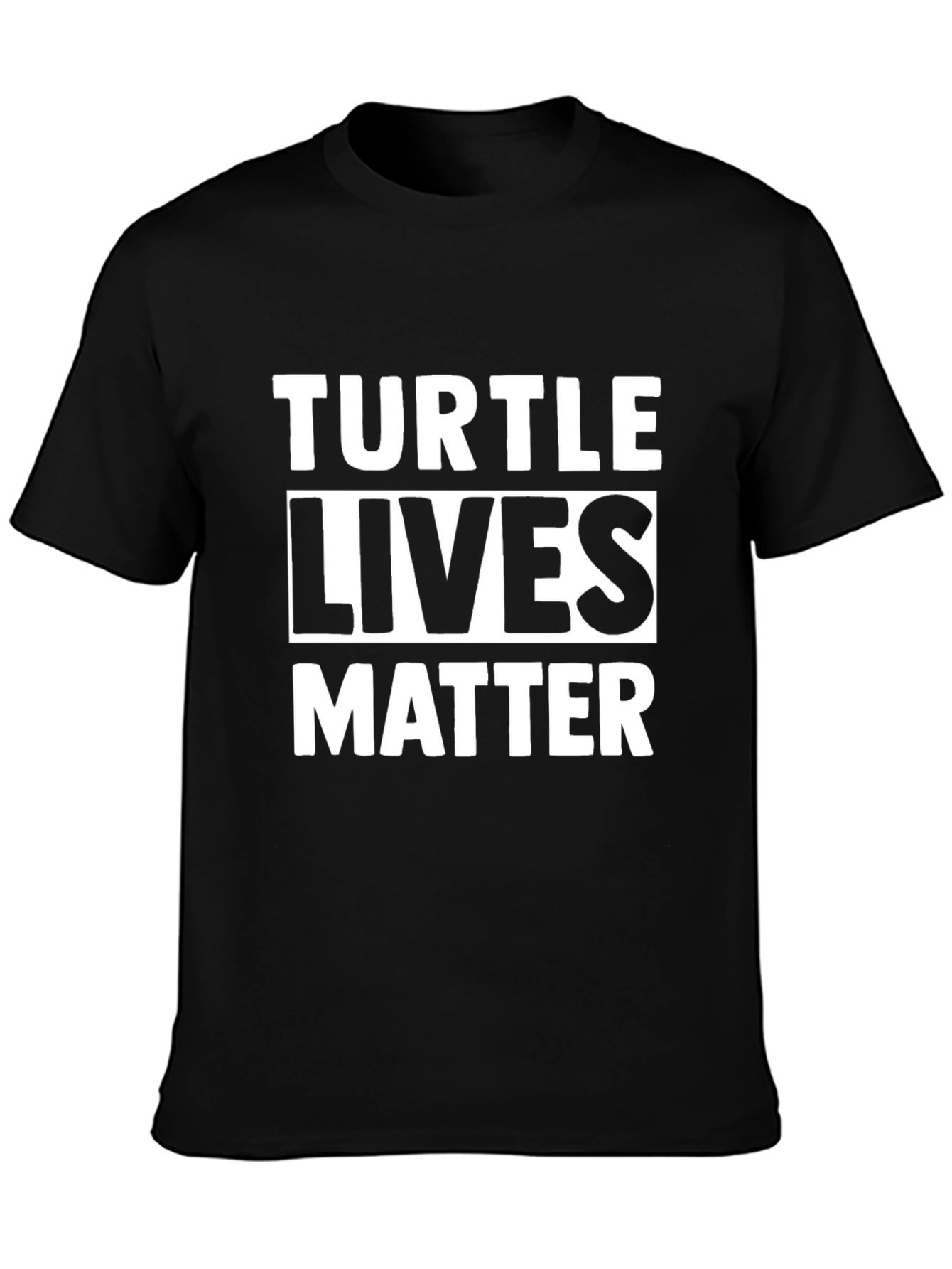 Turtle Lives Matter Graphic Tee - Black Cotton T-Shirt