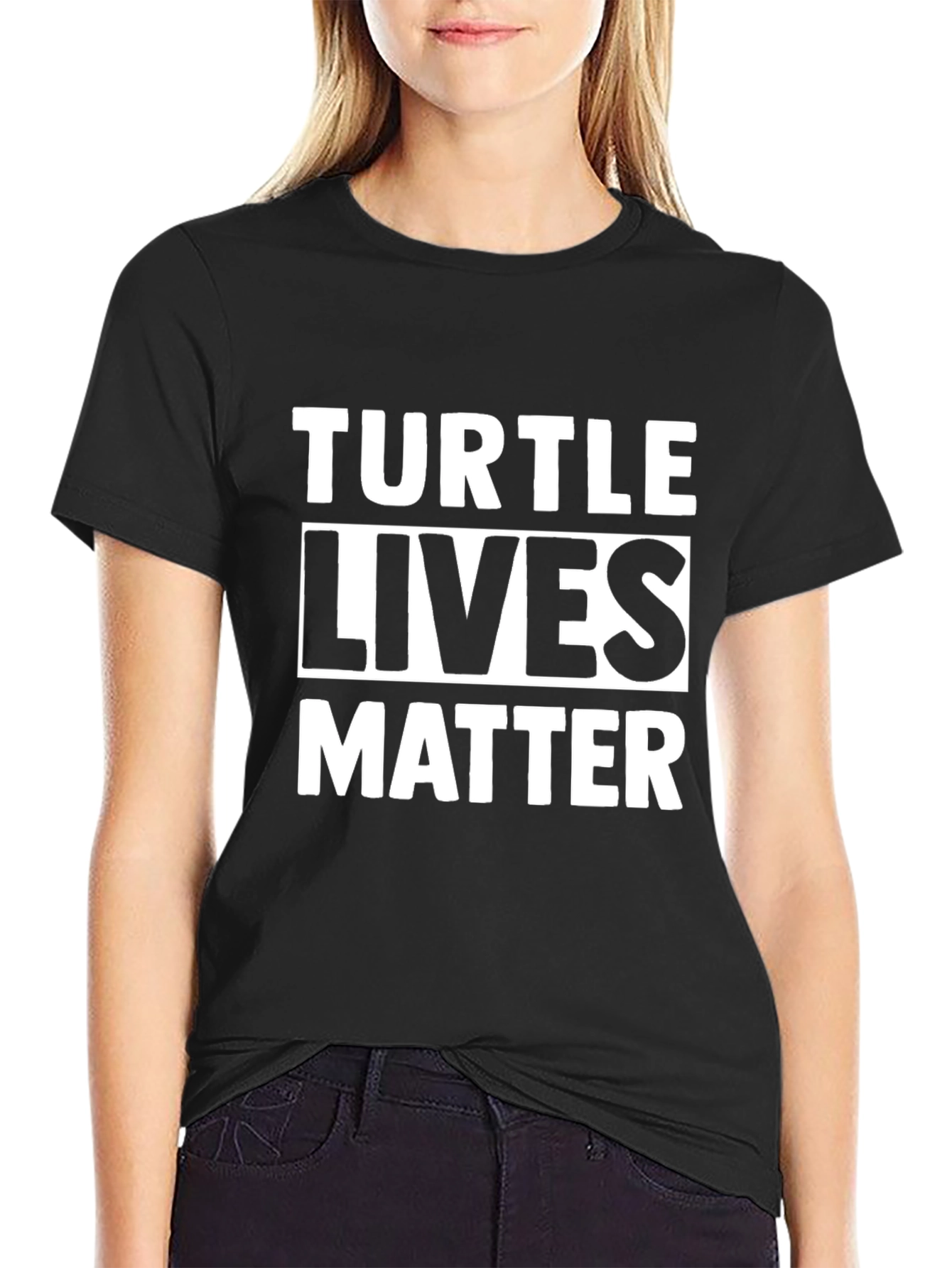 Turtle Lives Matter Graphic Tee - Black Cotton T-Shirt