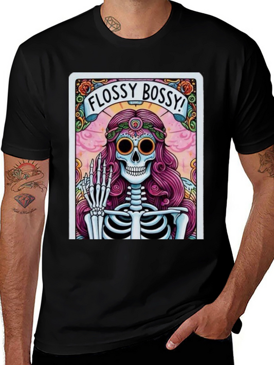 Flossy Bossy Skeleton Graphic T-Shirt