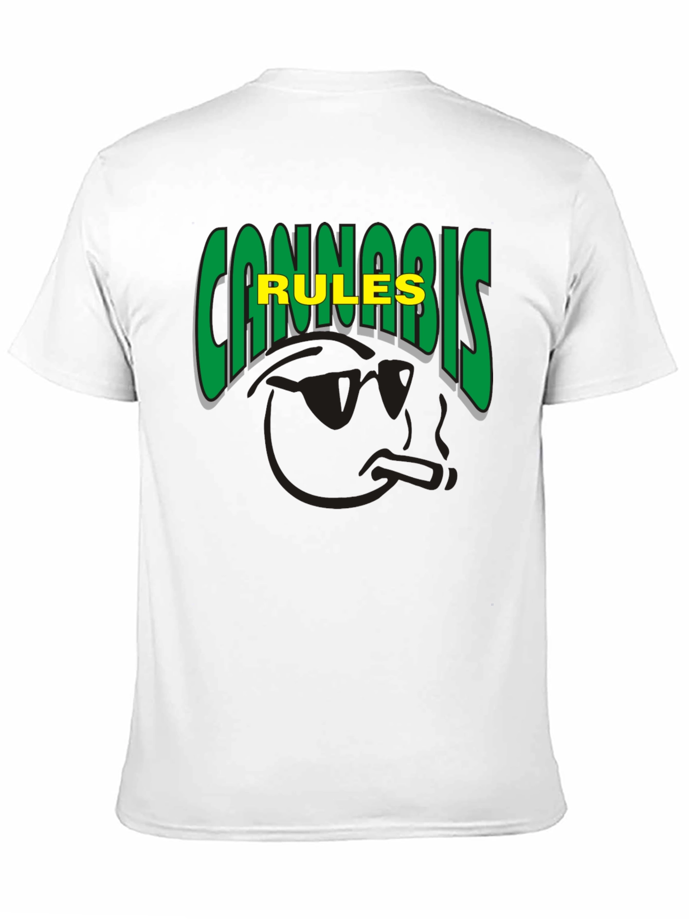 Cannabis Rules T-Shirt Black Crew Neck Short Sleeve