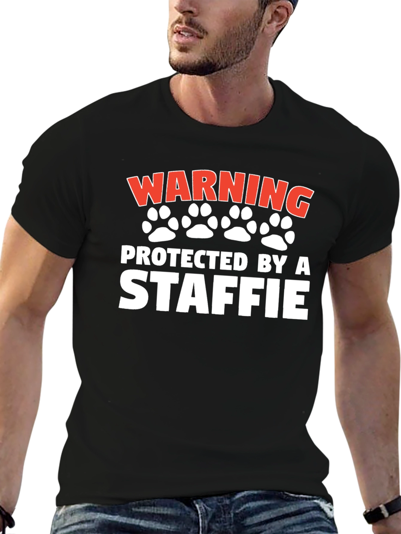 Warning Protected by a Staffie T-Shirt