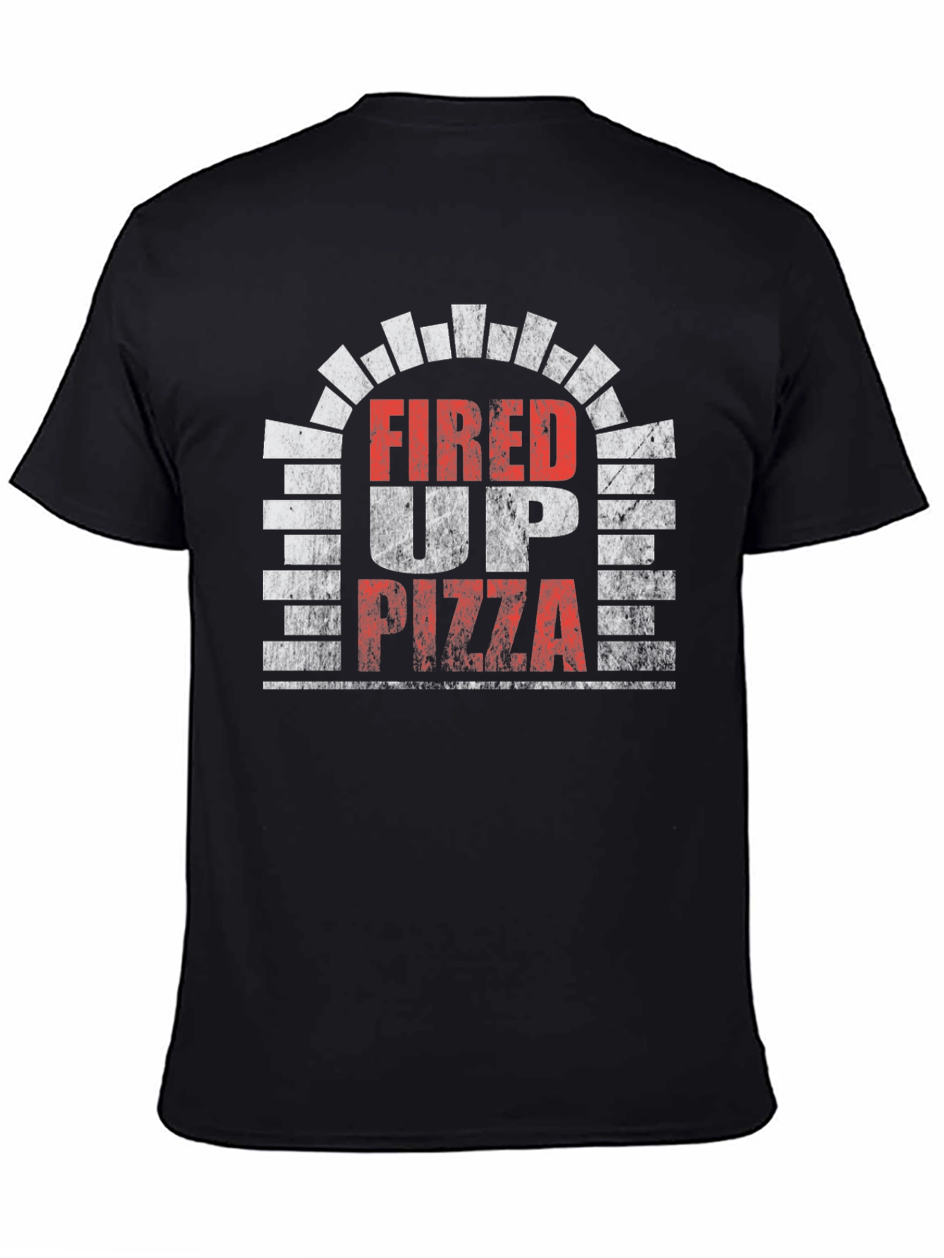 Fired Up Pizza Graphic Tee - Black
