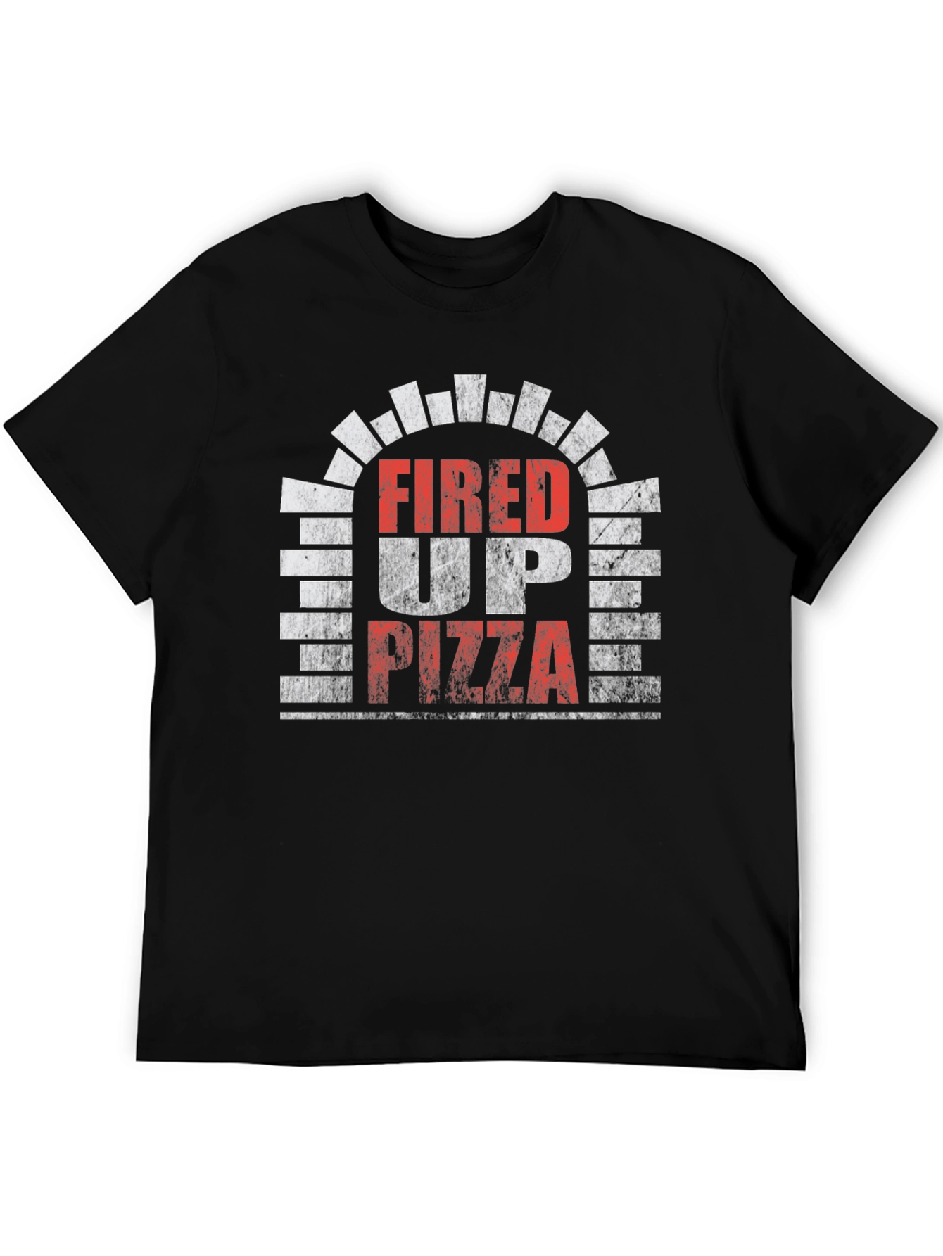 Fired Up Pizza Graphic Tee - Black
