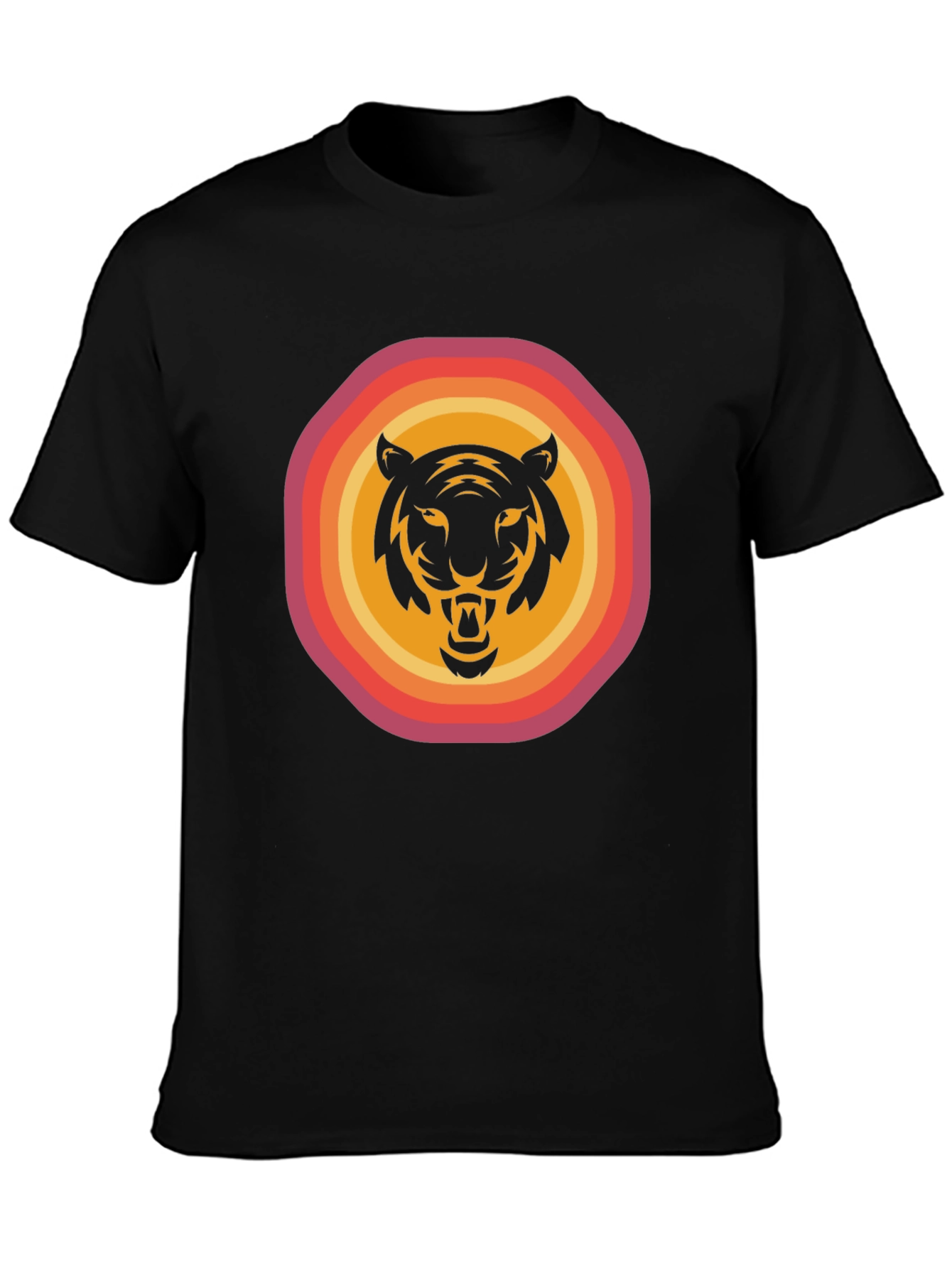 Retro Tiger Graphic Tee - Black