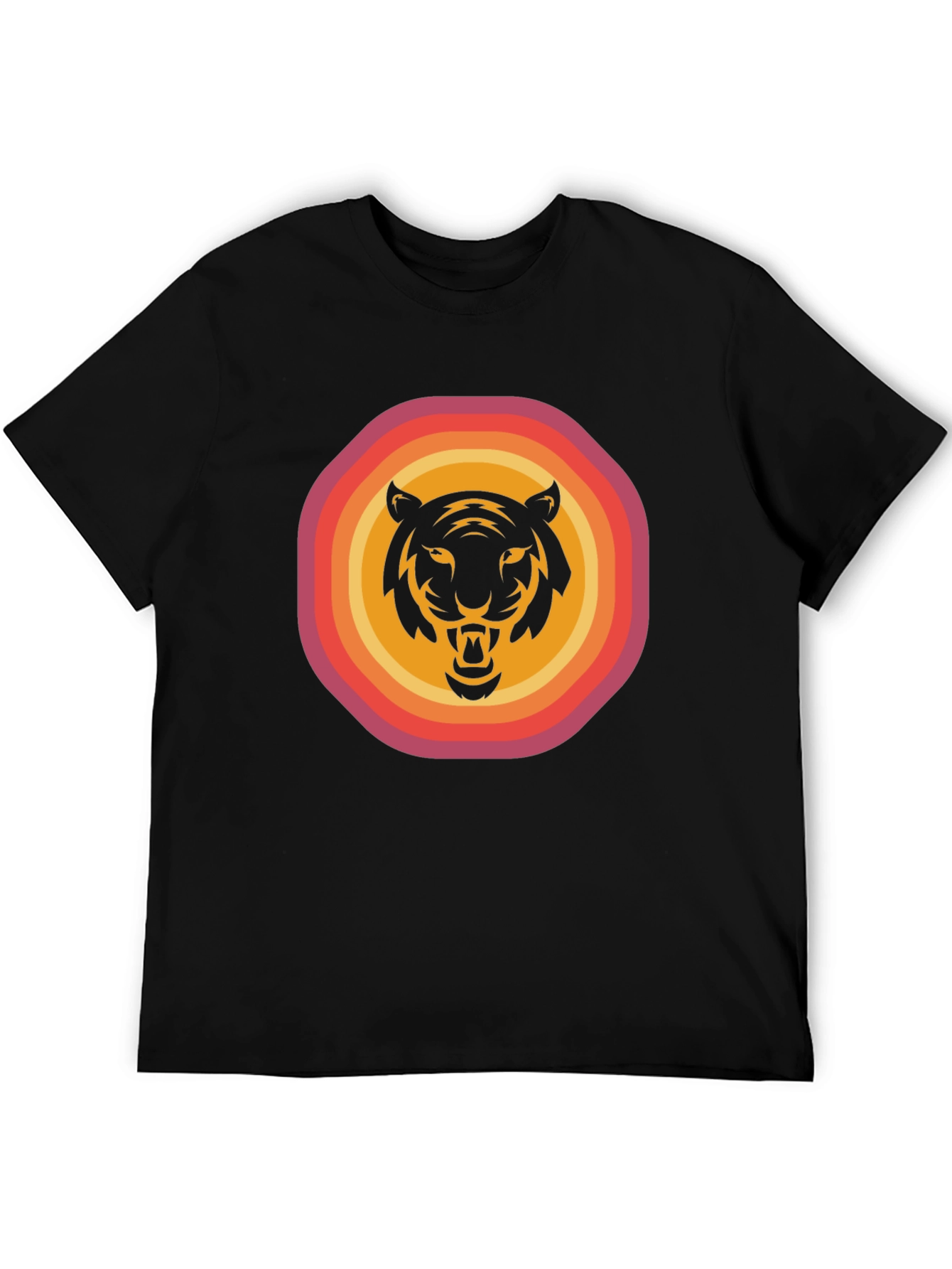 Retro Tiger Graphic Tee - Black