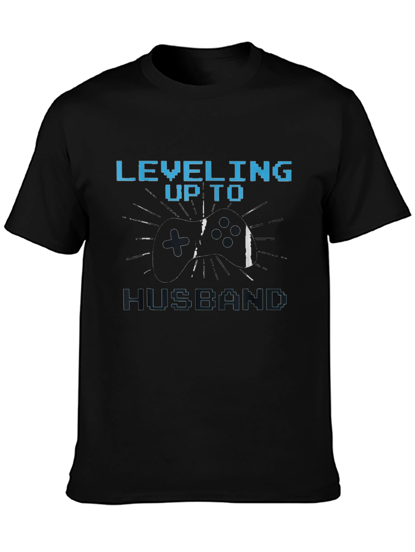 Leveling Up To Husband Gamer T-Shirt - Black
