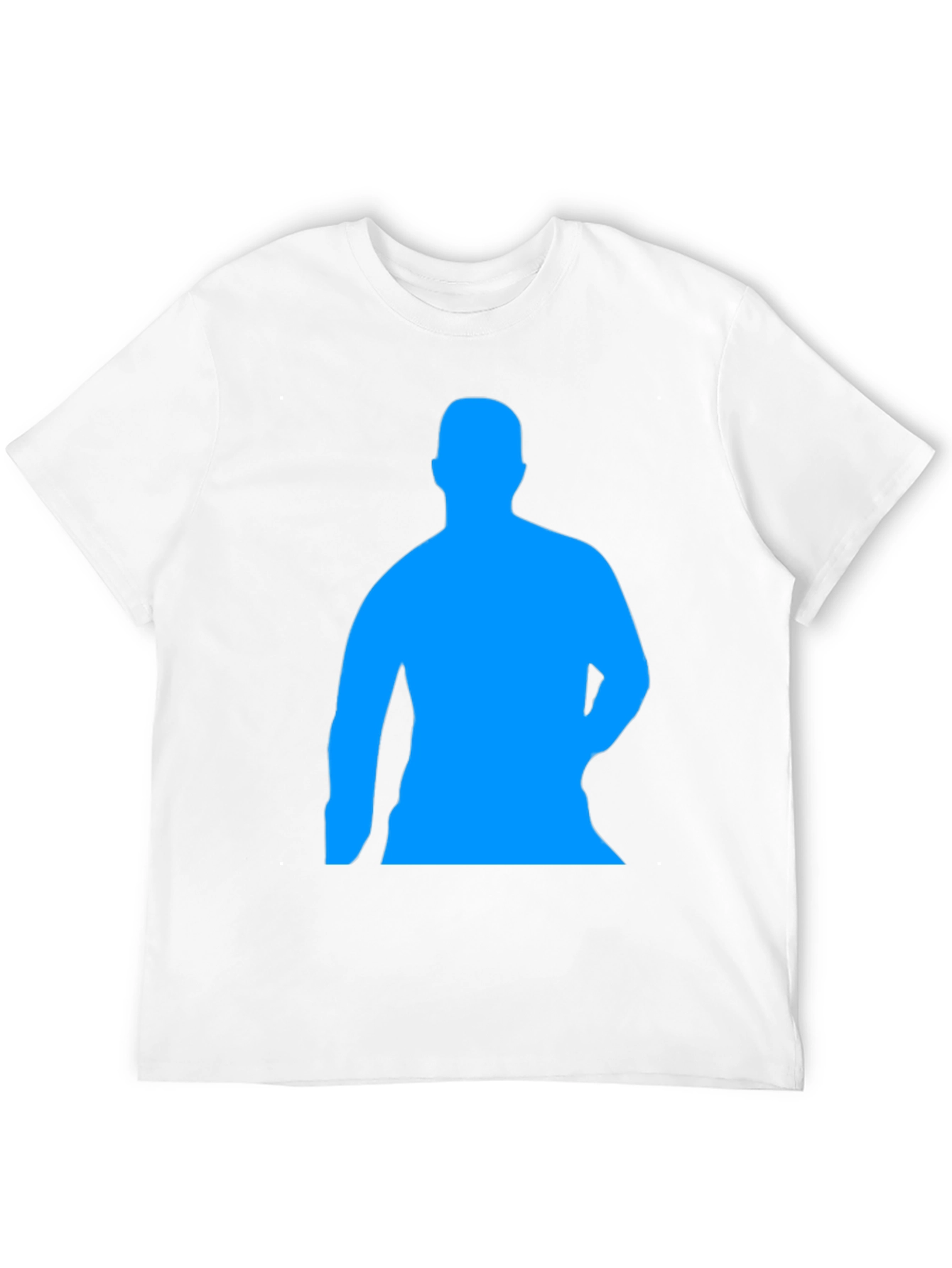 Mens Black Graphic Tee - Blue Silhouette Design