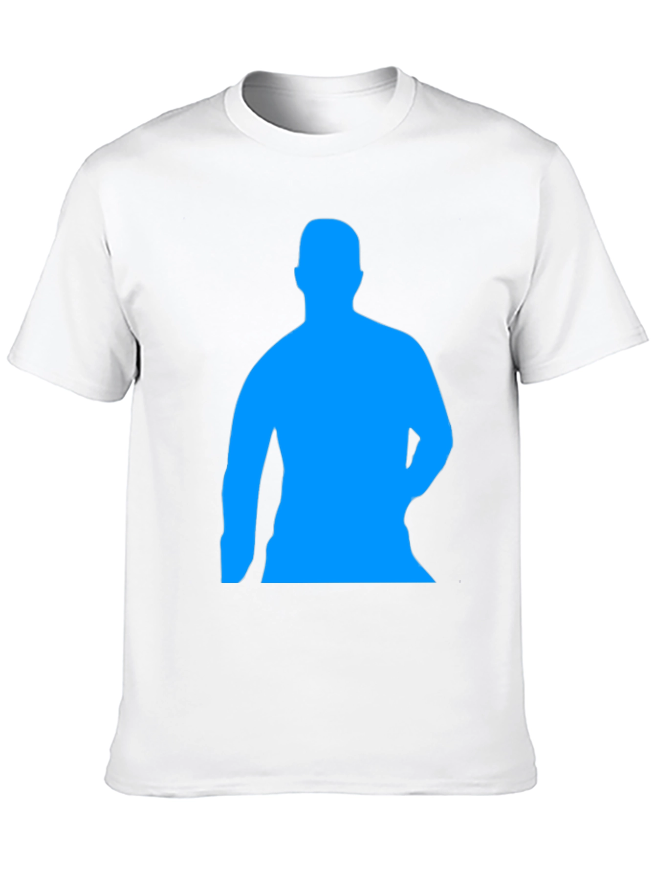 Mens Black Graphic Tee - Blue Silhouette Design
