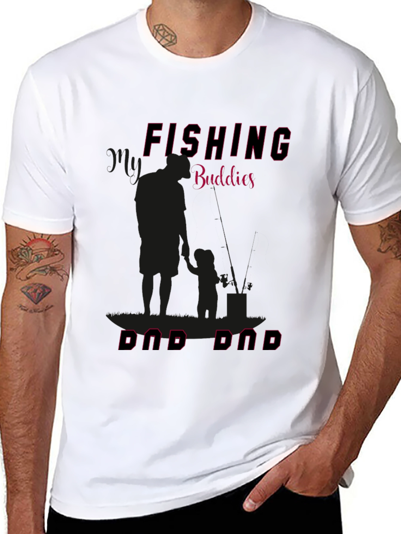 Fishing Buddies Dad Dad Graphic Tee