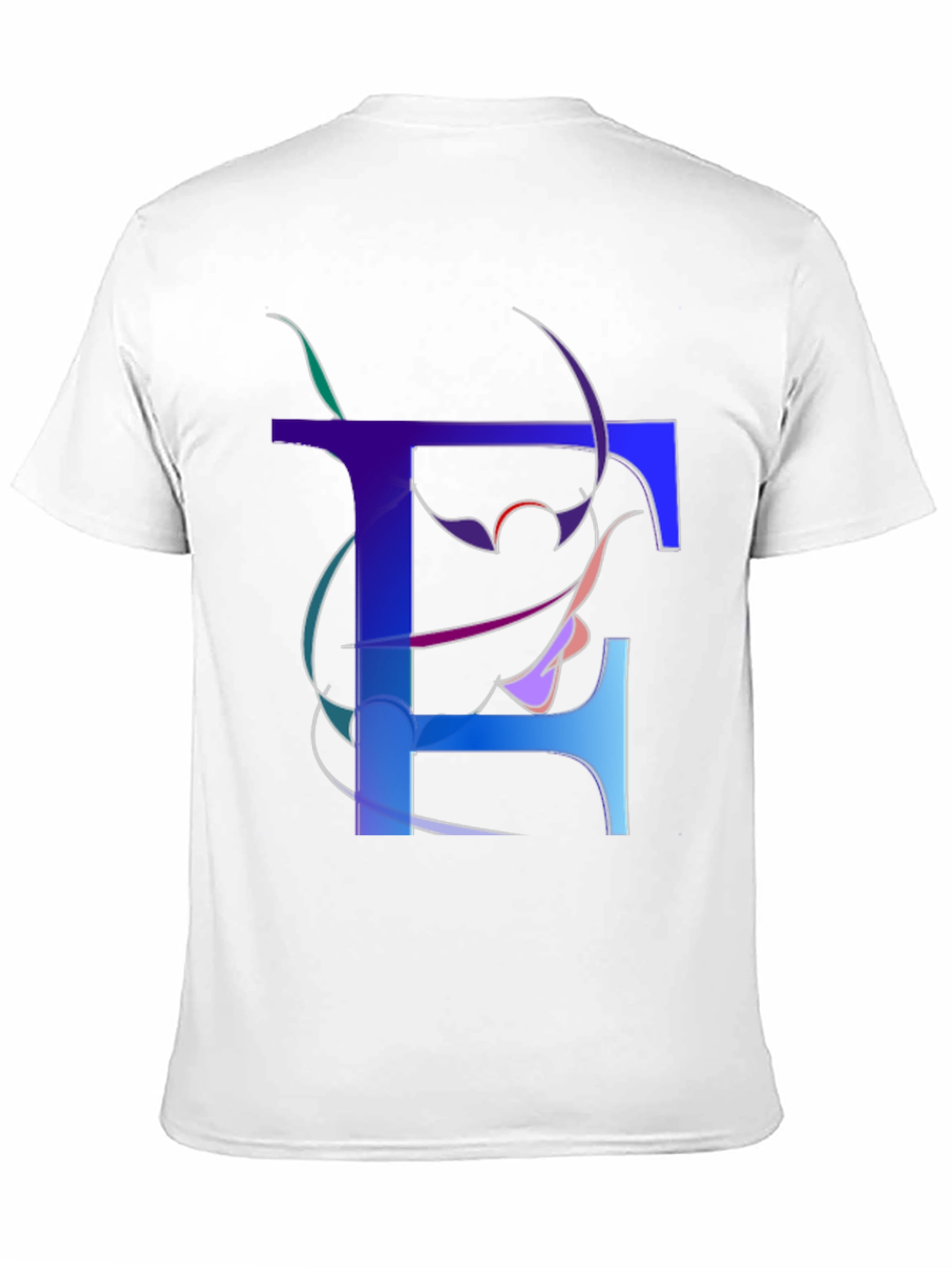 Abstract Letter T Graphic Print Black T-Shirt
