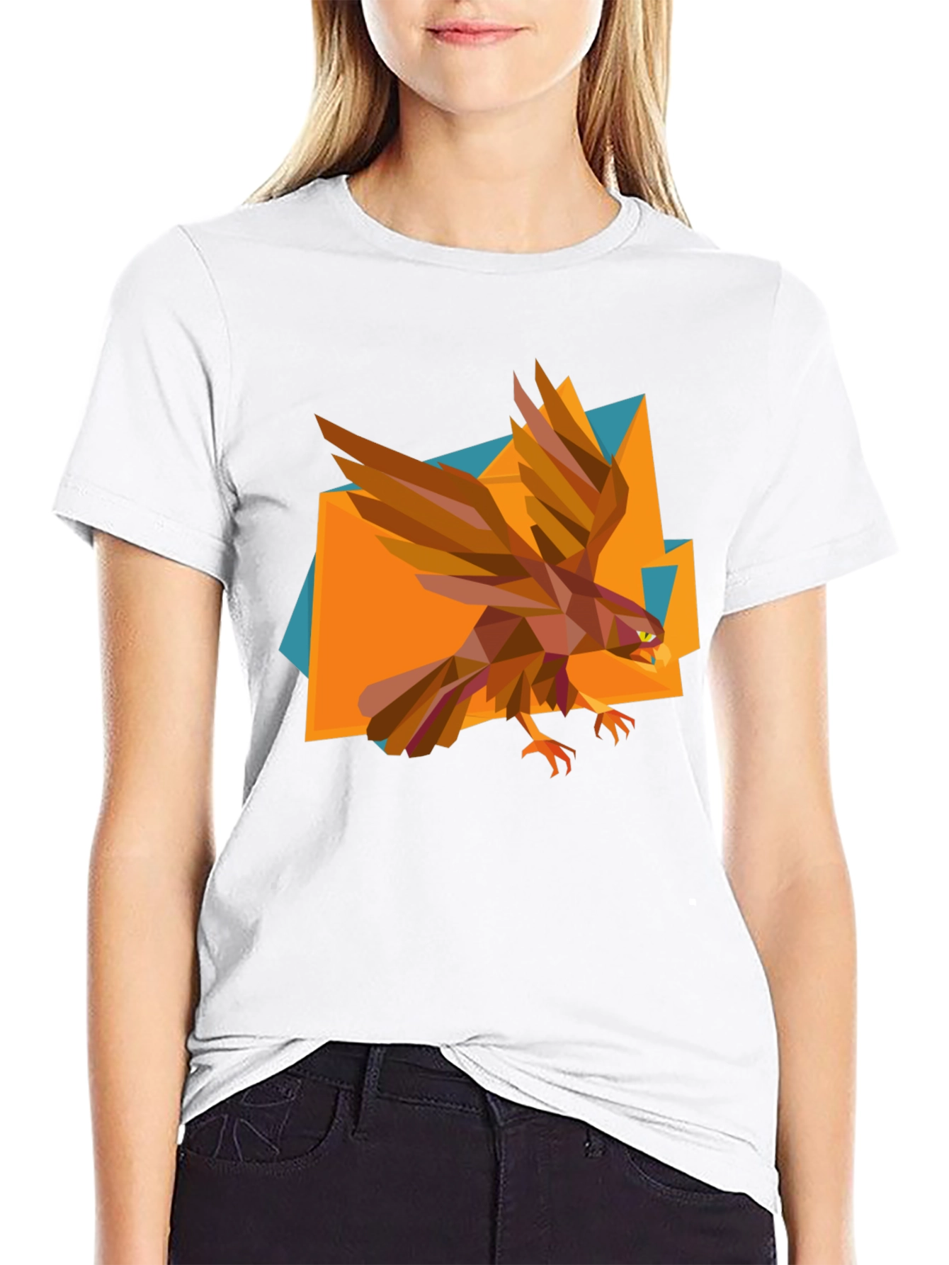 Geometric Eagle Graphic Tee - Modern Mens T-Shirt