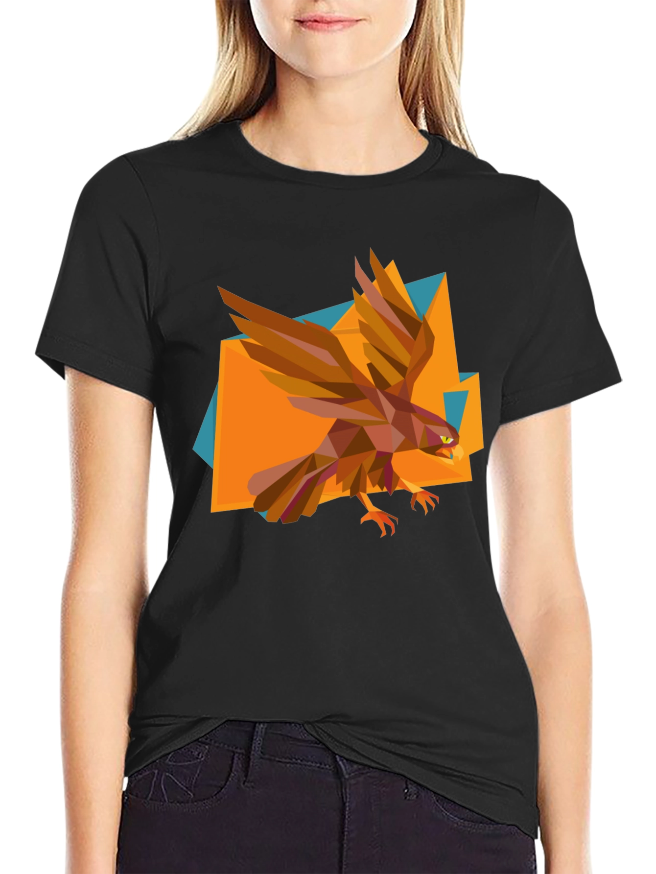 Geometric Eagle Graphic Tee - Modern Mens T-Shirt