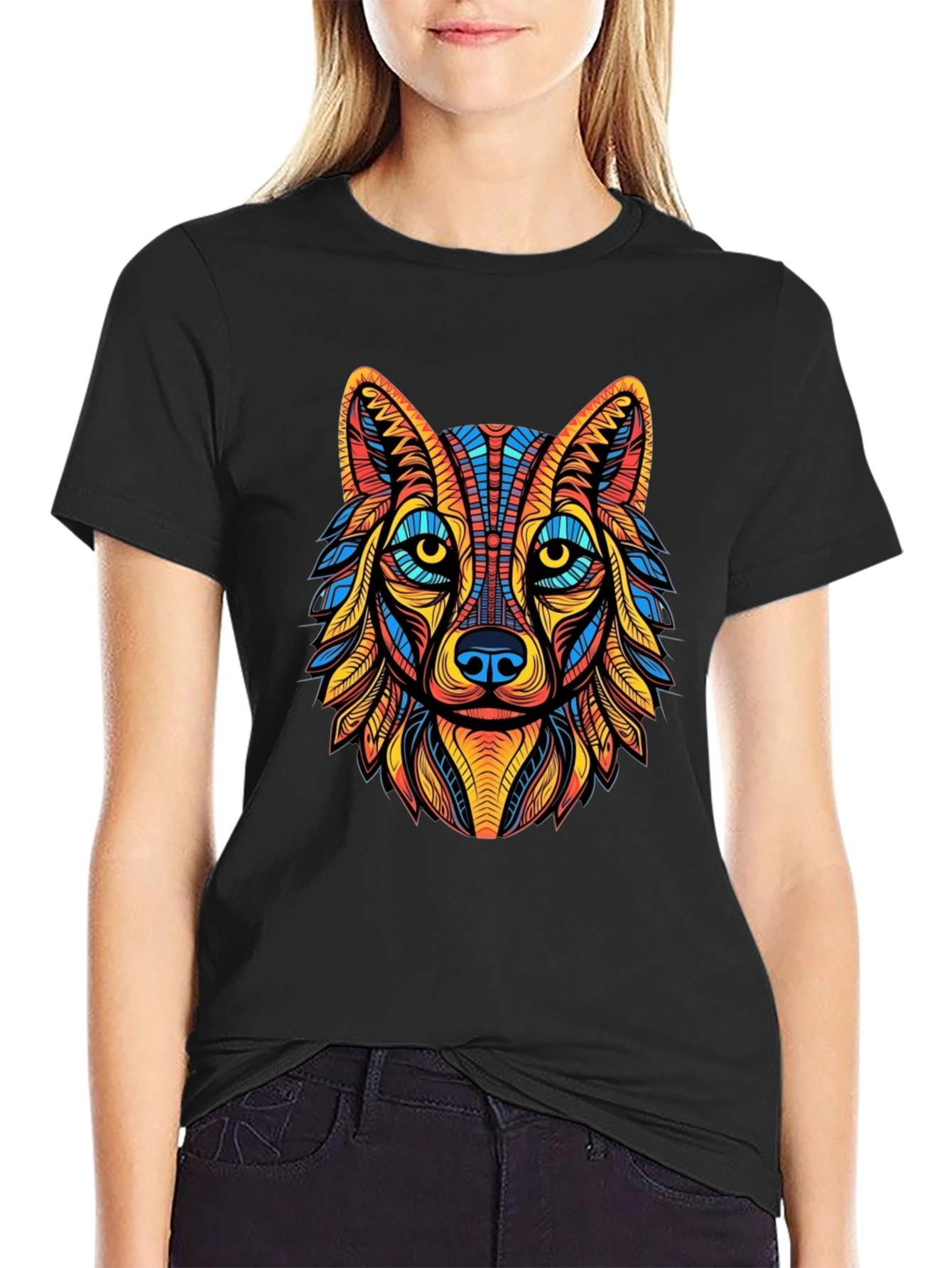 Wolf Graphic Tee - Artistic Mens T-Shirt