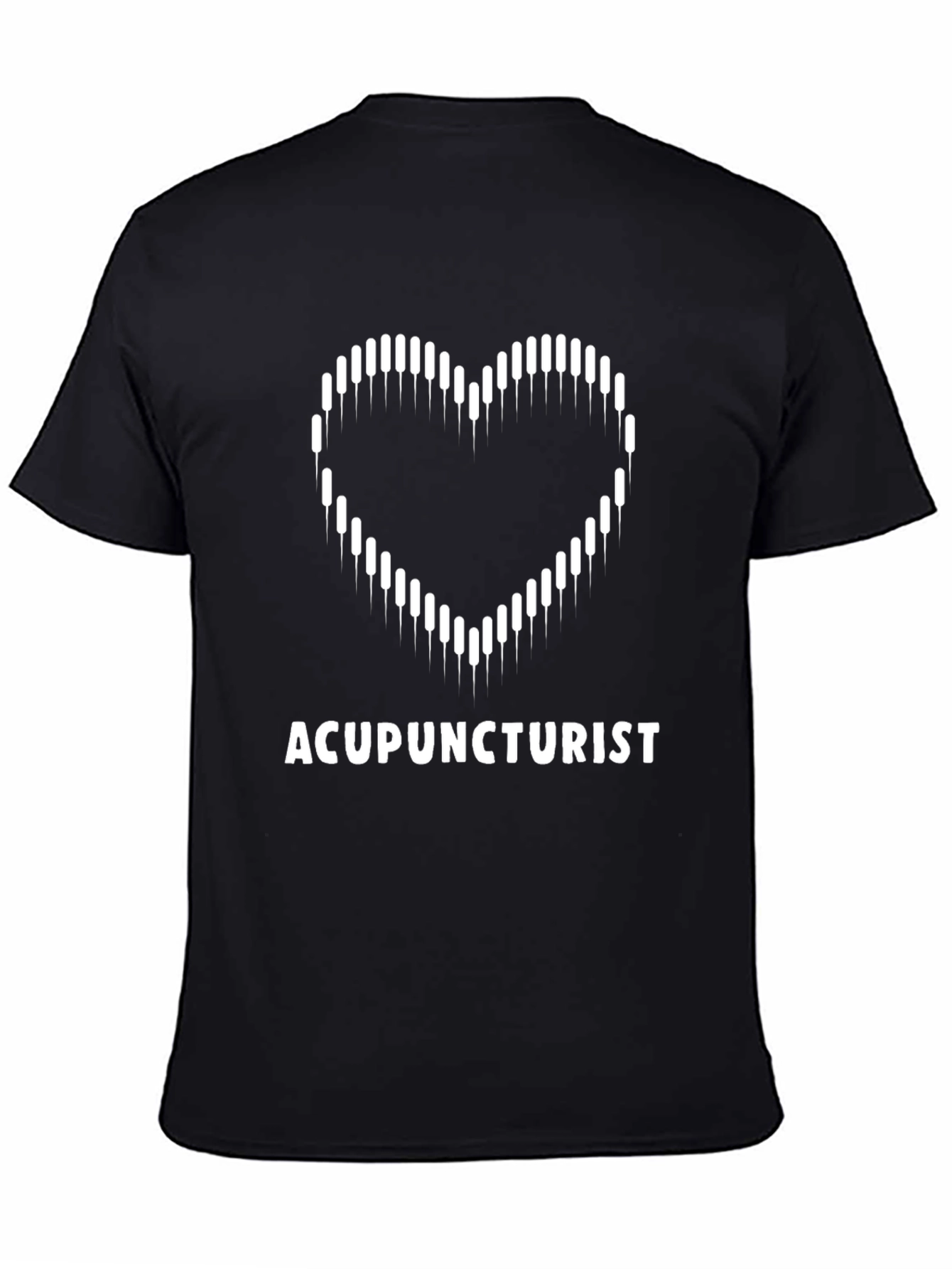 Acupuncturist Heart T-Shirt - Black Cotton Tee