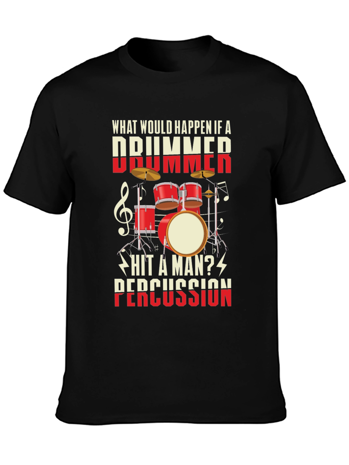 Drummer Percussion T-Shirt - Music Lover Tee