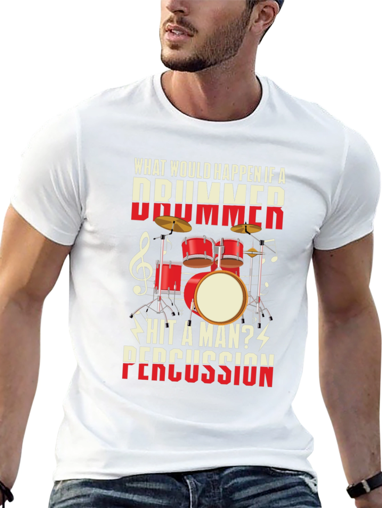 Drummer Percussion T-Shirt - Music Lover Tee