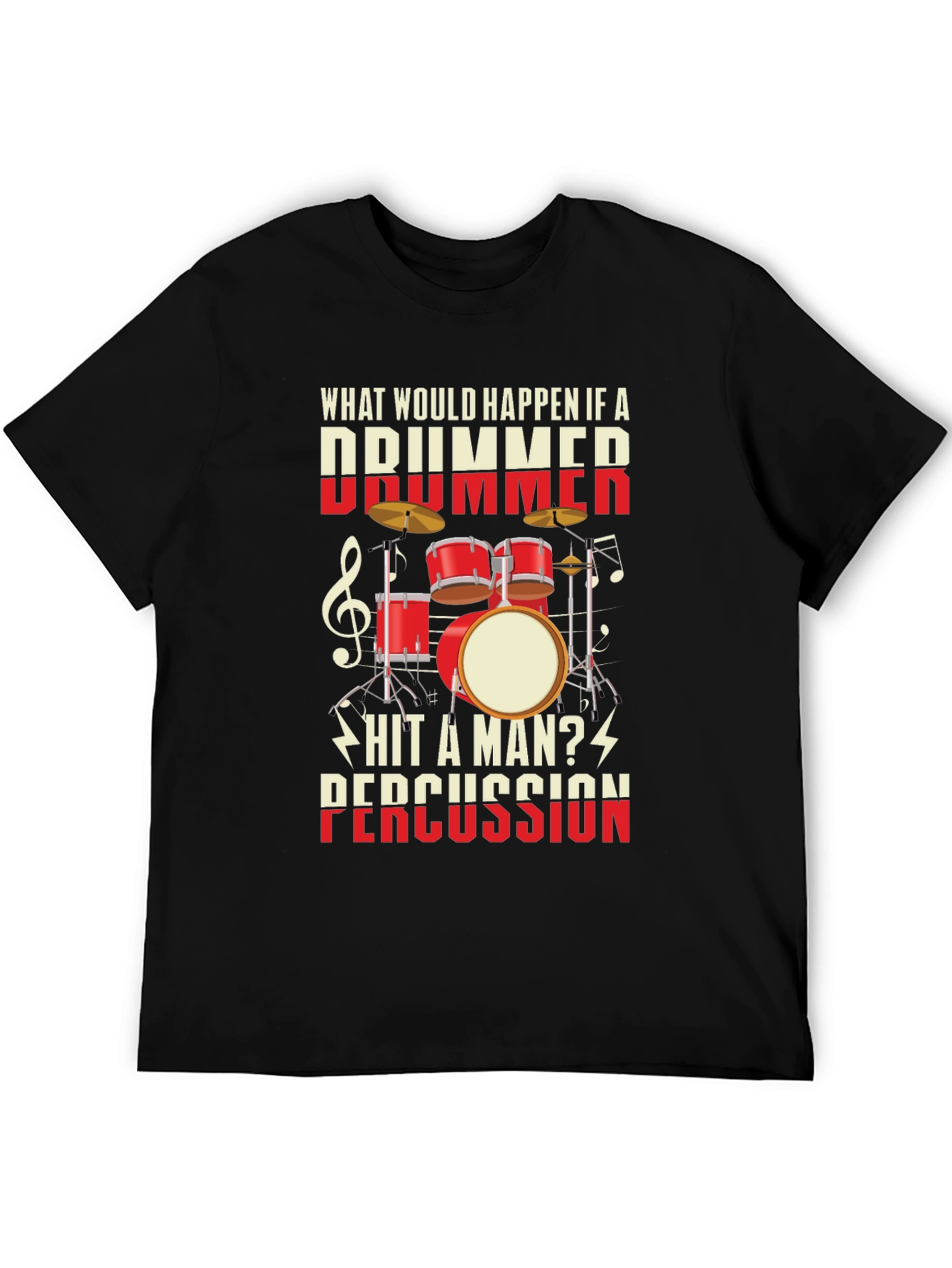 Drummer Percussion T-Shirt - Music Lover Tee