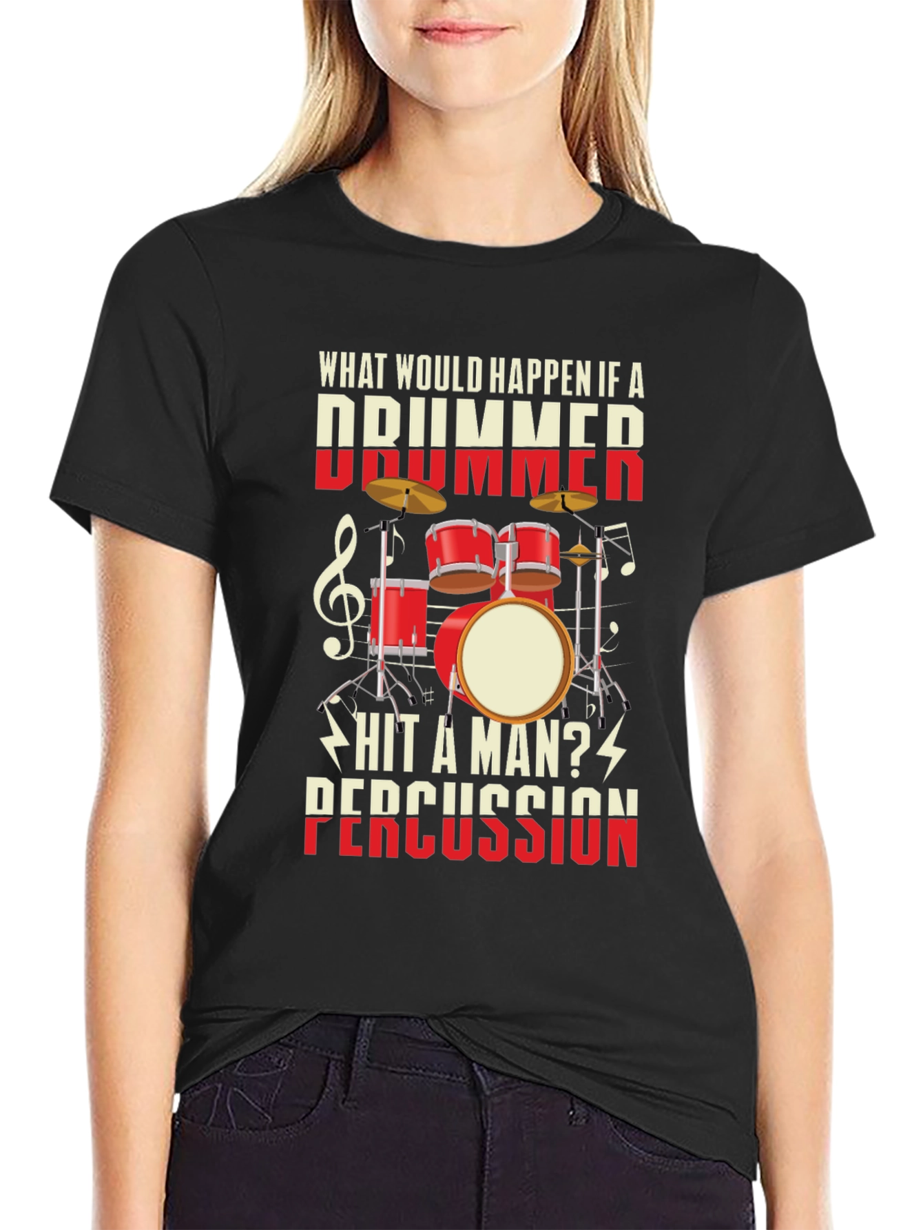 Drummer Percussion T-Shirt - Music Lover Tee