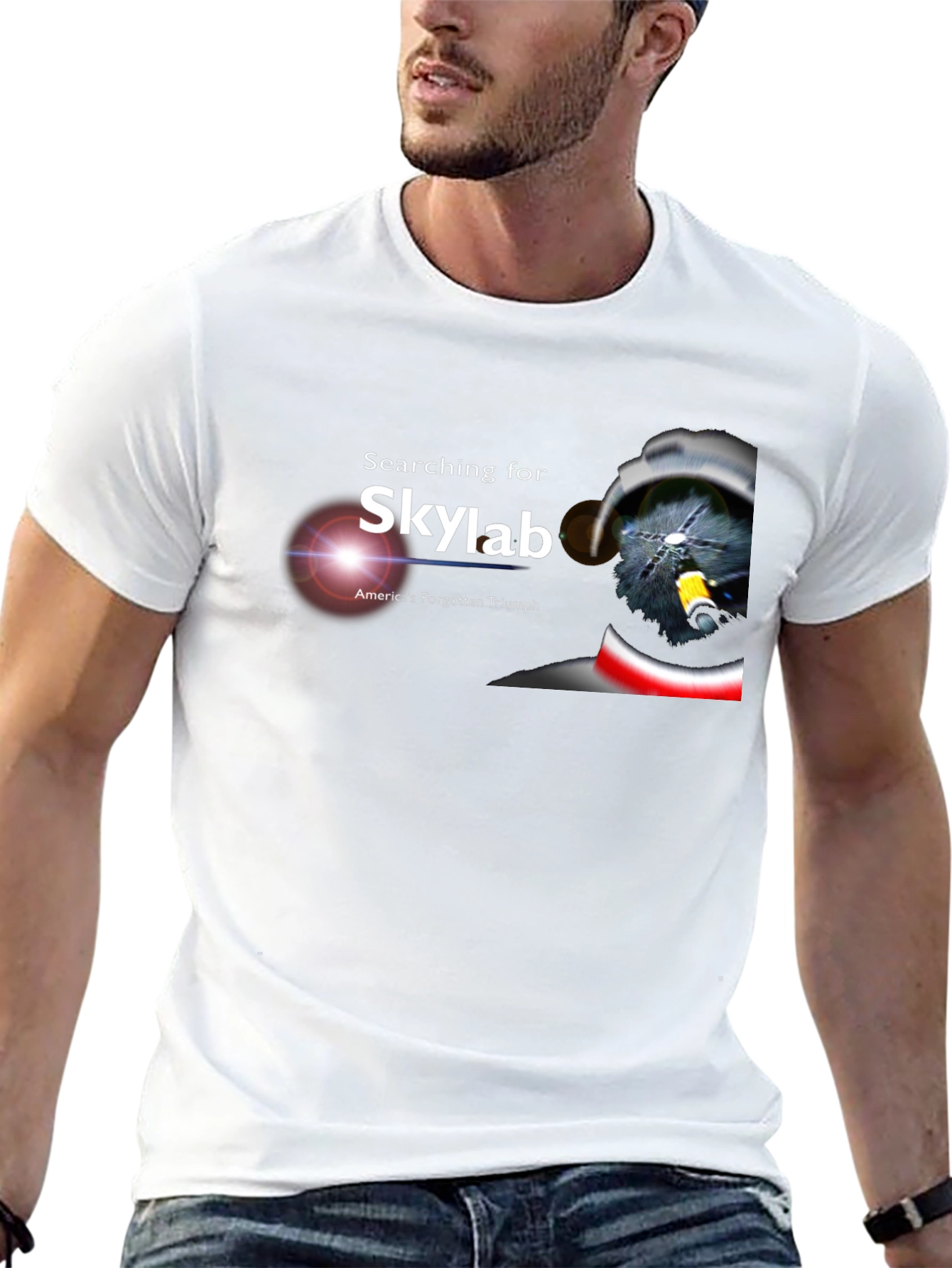 Searching for Skylab Black T-Shirt