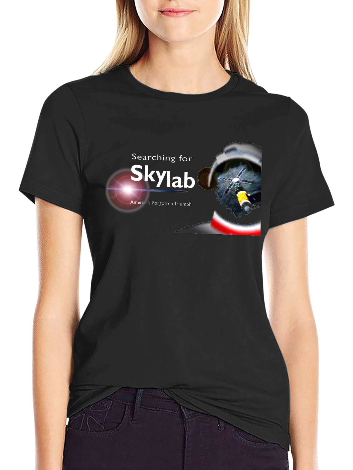 Searching for Skylab Black T-Shirt