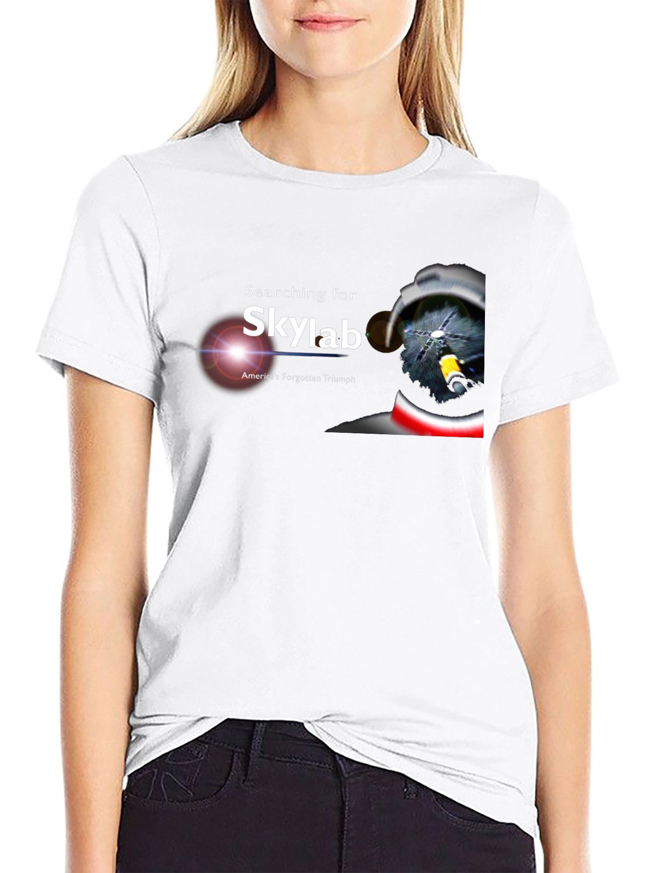Searching for Skylab Black T-Shirt