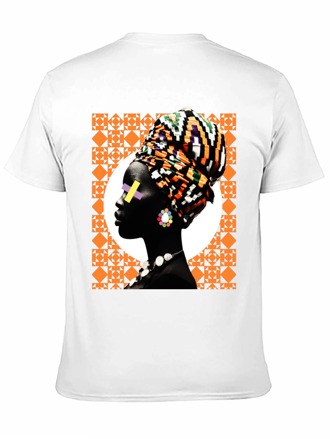 Stylish Black T-Shirt with African Woman Graphic