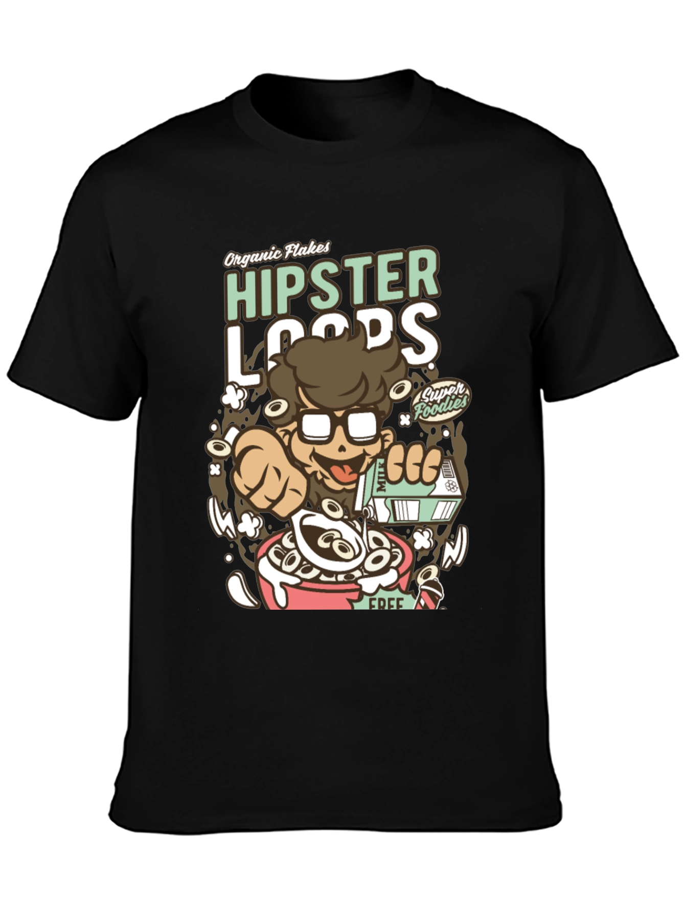 Hipster Loops Graphic Tee - Cereal Lover T-Shirt