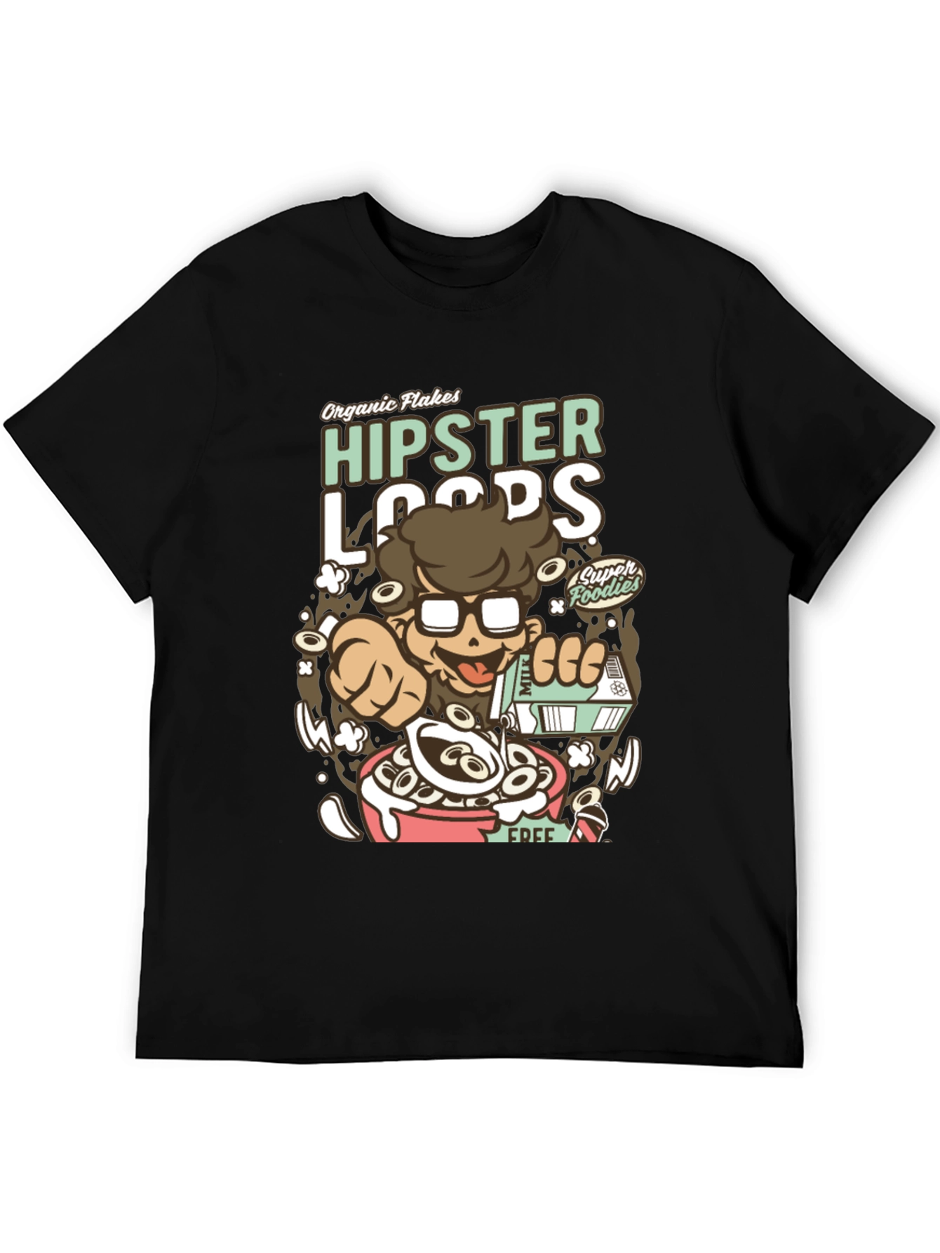 Hipster Loops Graphic Tee - Cereal Lover T-Shirt