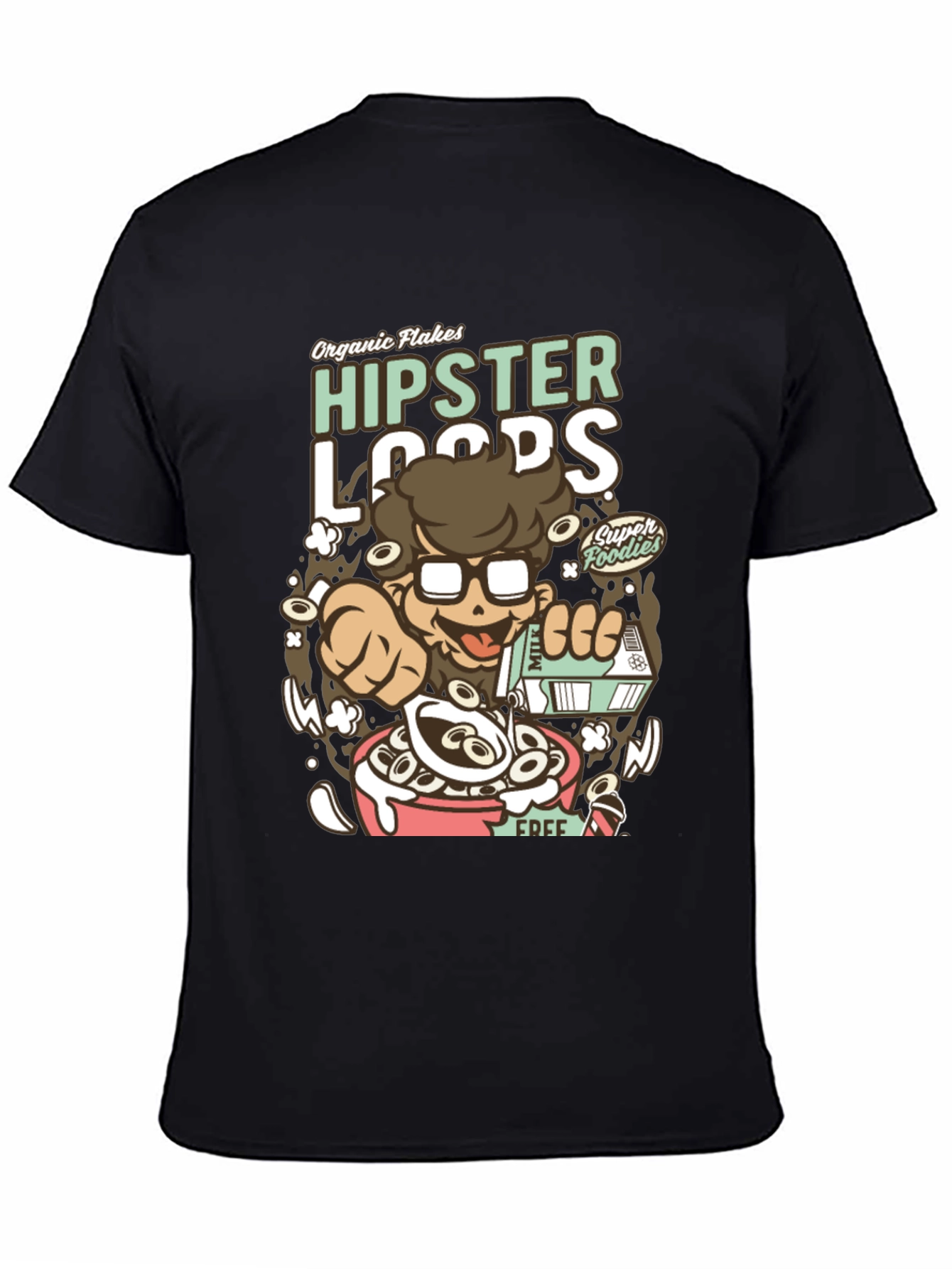 Hipster Loops Graphic Tee - Cereal Lover T-Shirt