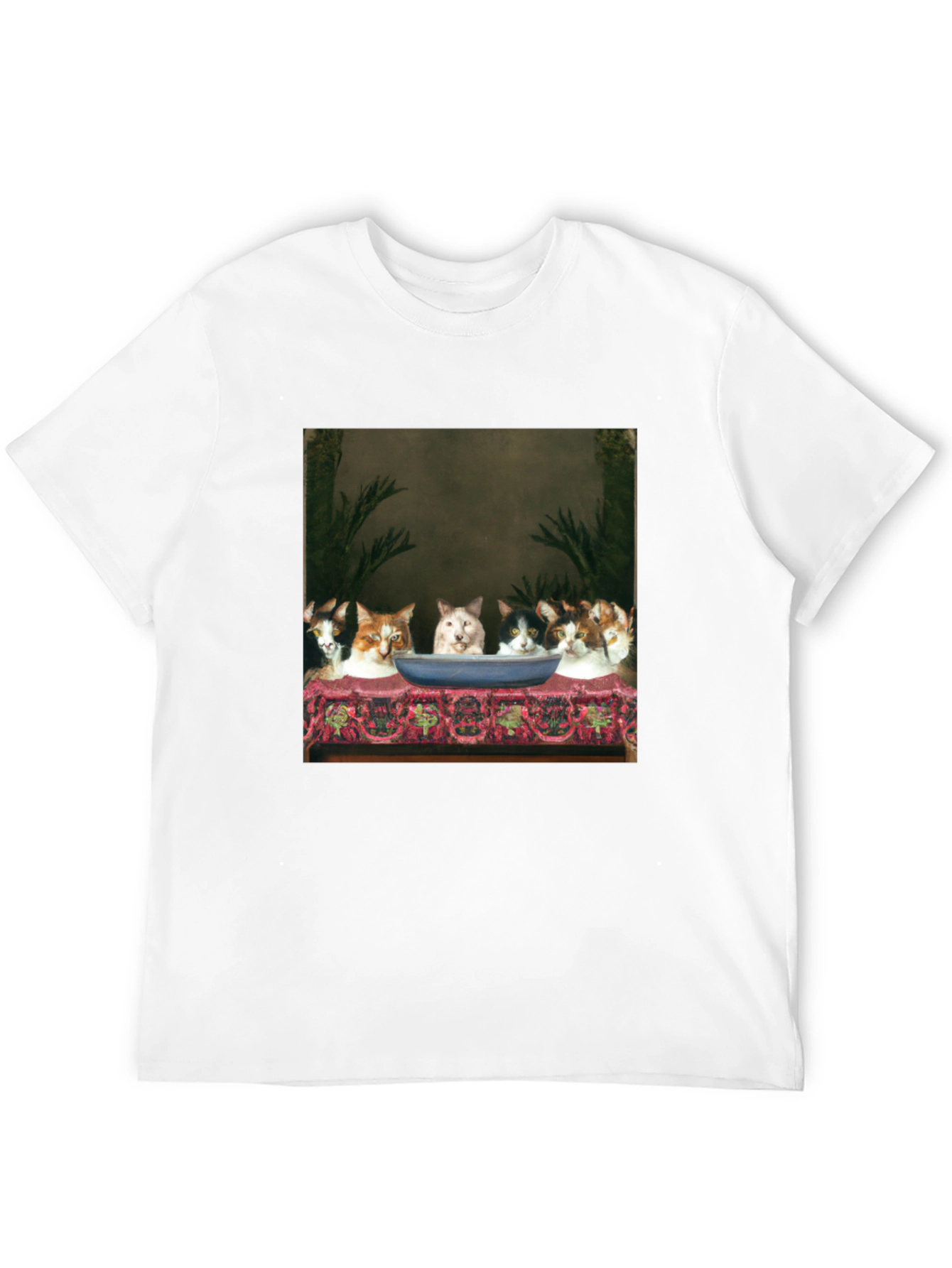 Cat Supper Black T-Shirt