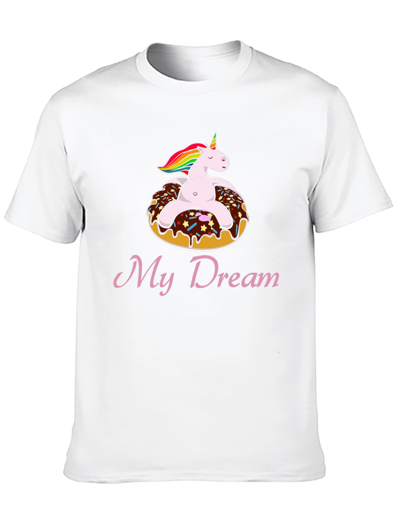Unicorn Donut My Dream Black T-Shirt