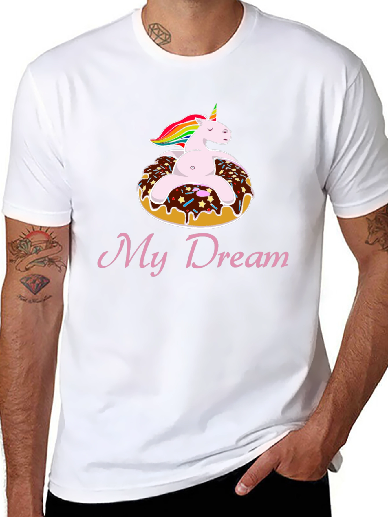 Unicorn Donut My Dream Black T-Shirt