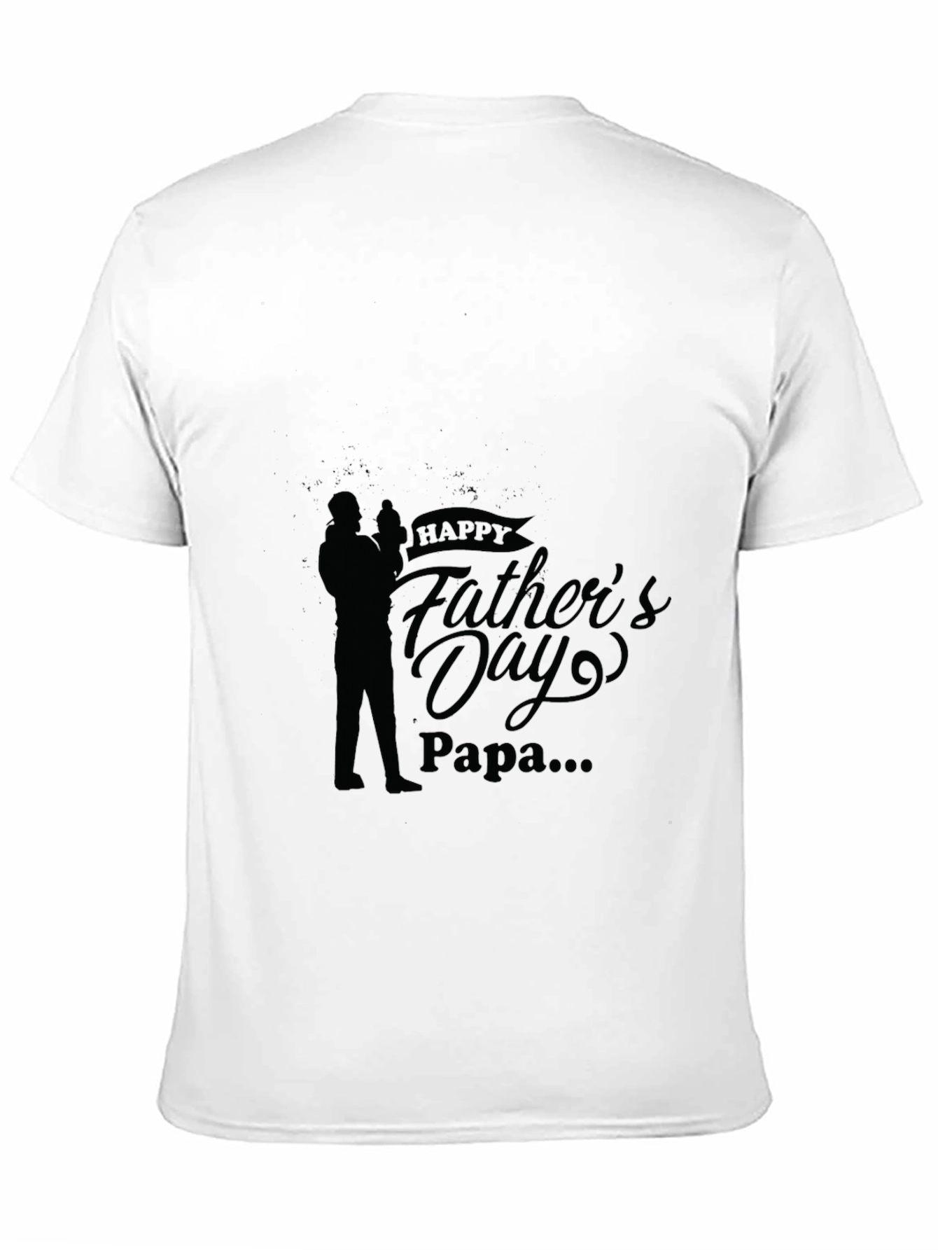 Happy Fathers Day Papa Black T-Shirt