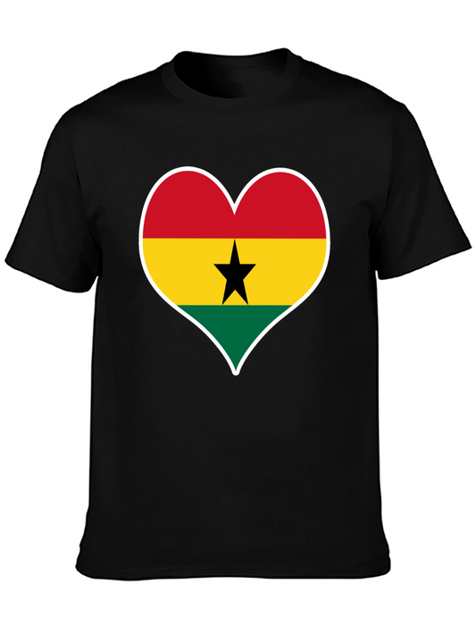 Ghana Flag Heart T-Shirt - Show Your Pride!
