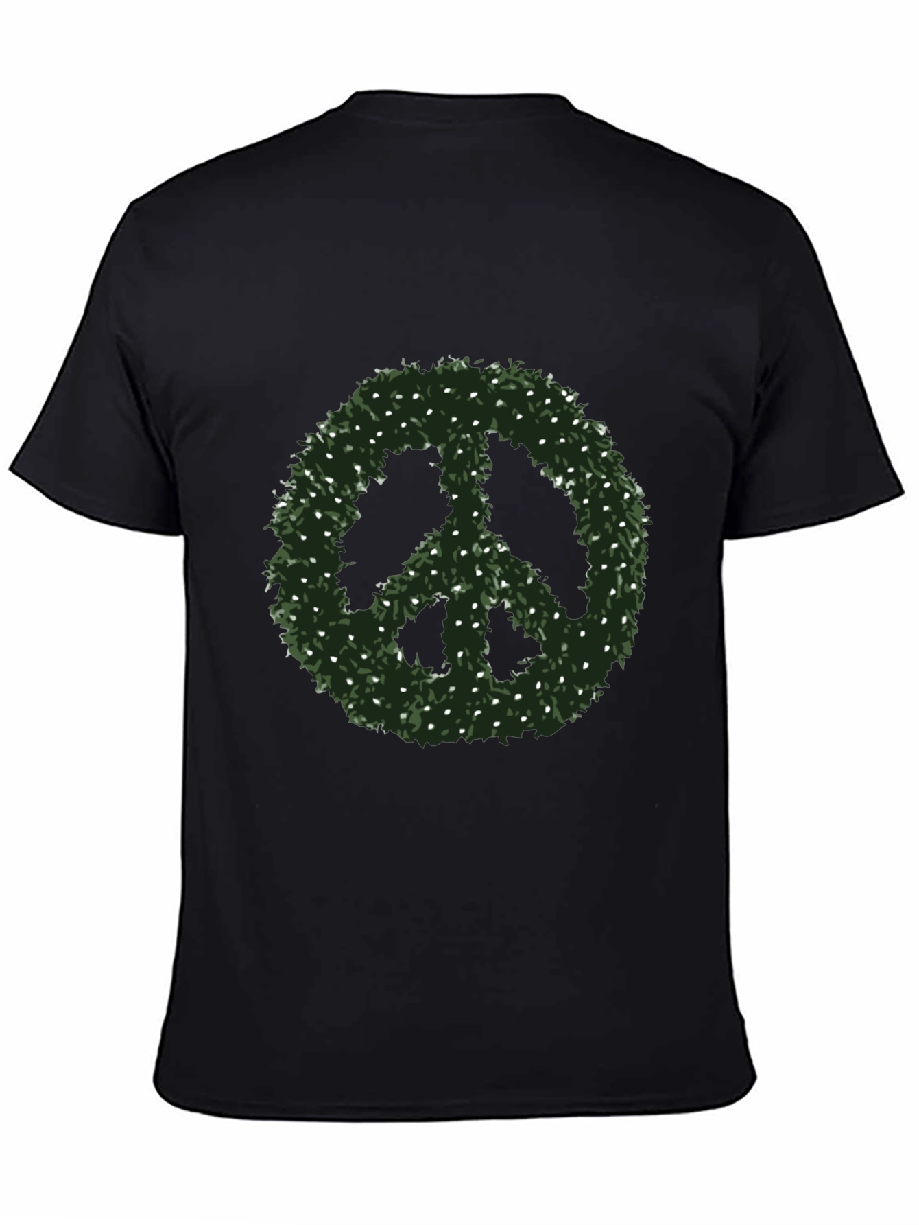 Peace Sign T-Shirt - Green Foliage Design