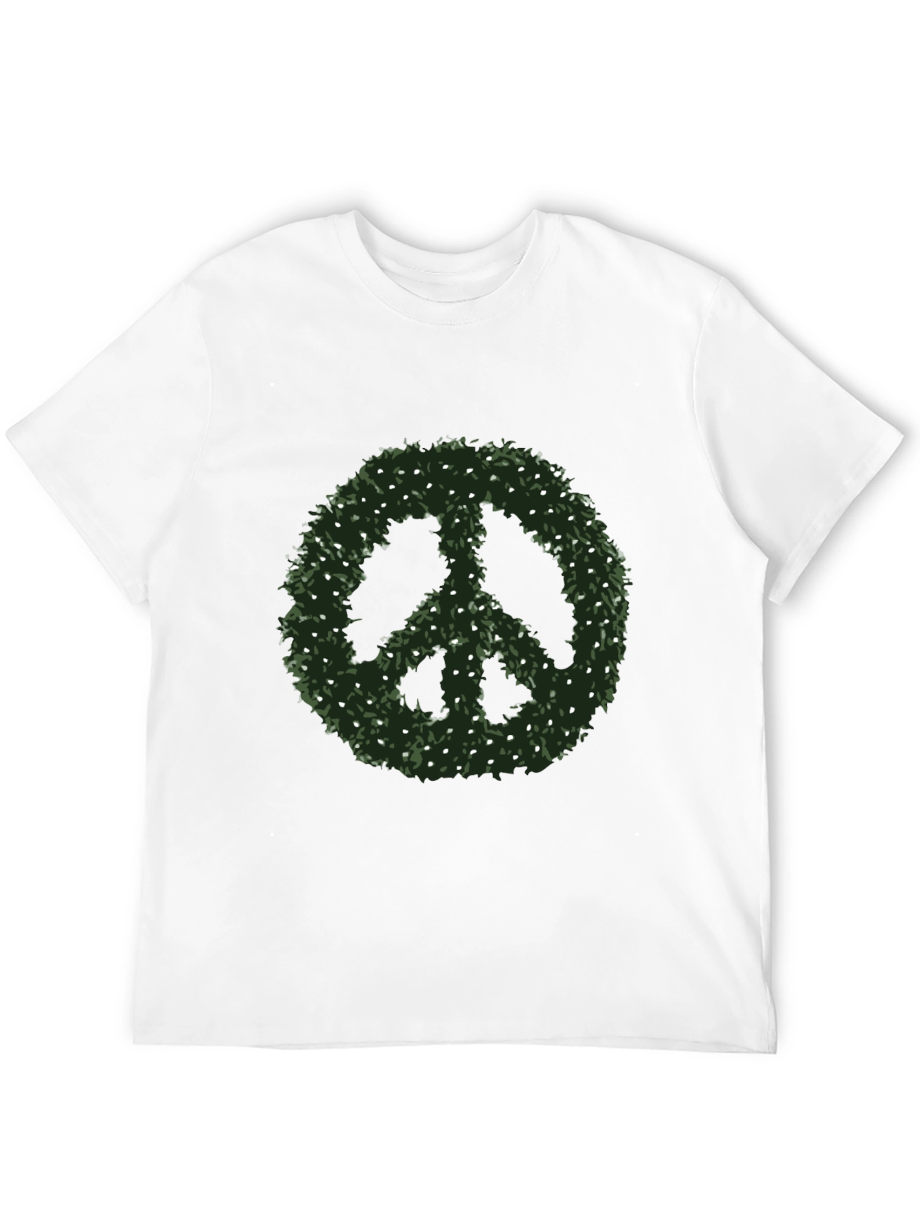 Peace Sign T-Shirt - Green Foliage Design
