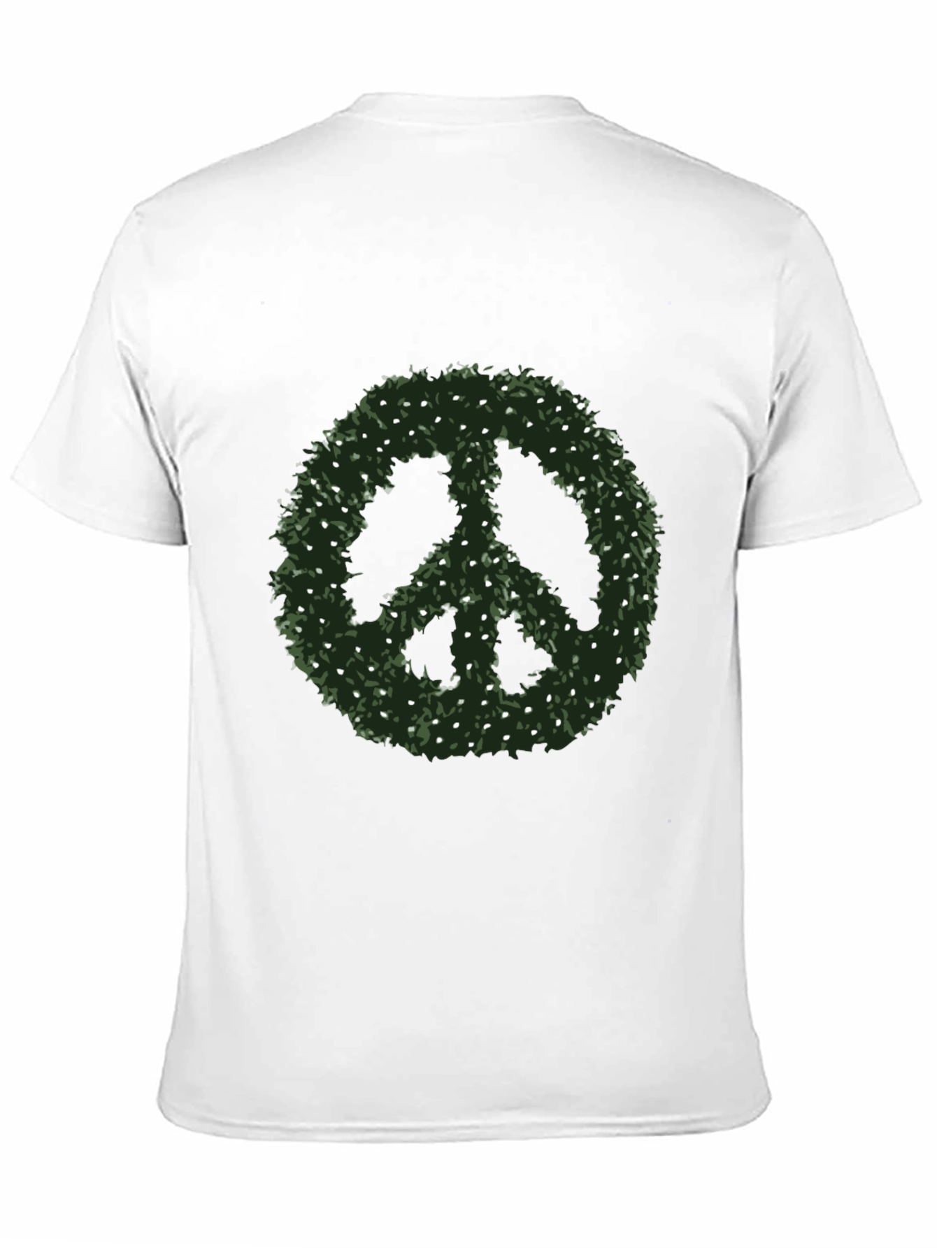 Peace Sign T-Shirt - Green Foliage Design