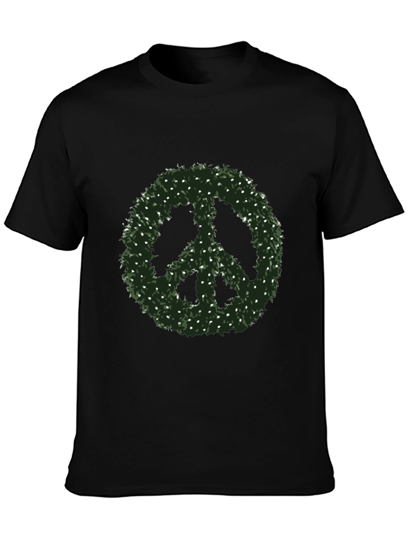 Peace Sign T-Shirt - Green Foliage Design