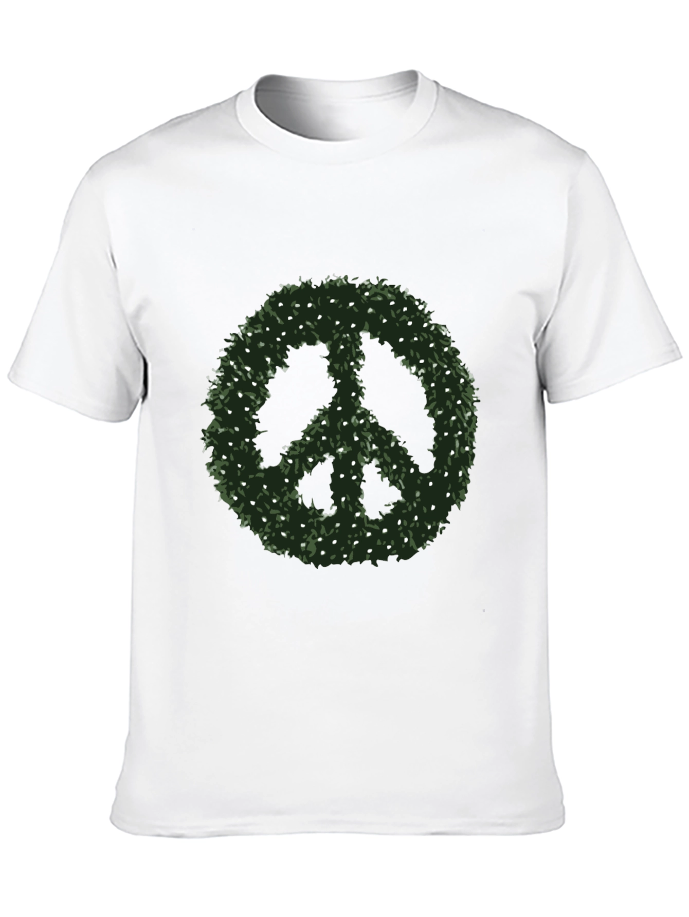 Peace Sign T-Shirt - Green Foliage Design