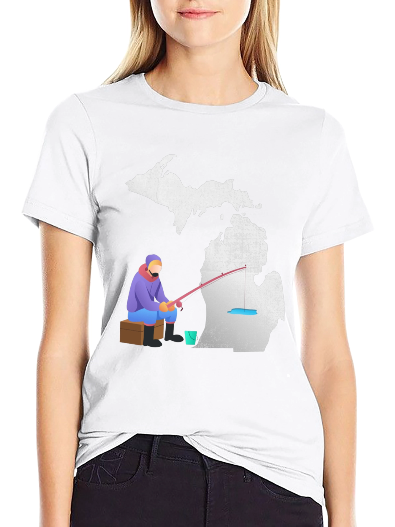 Michigan Fishing Graphic Tee - Black