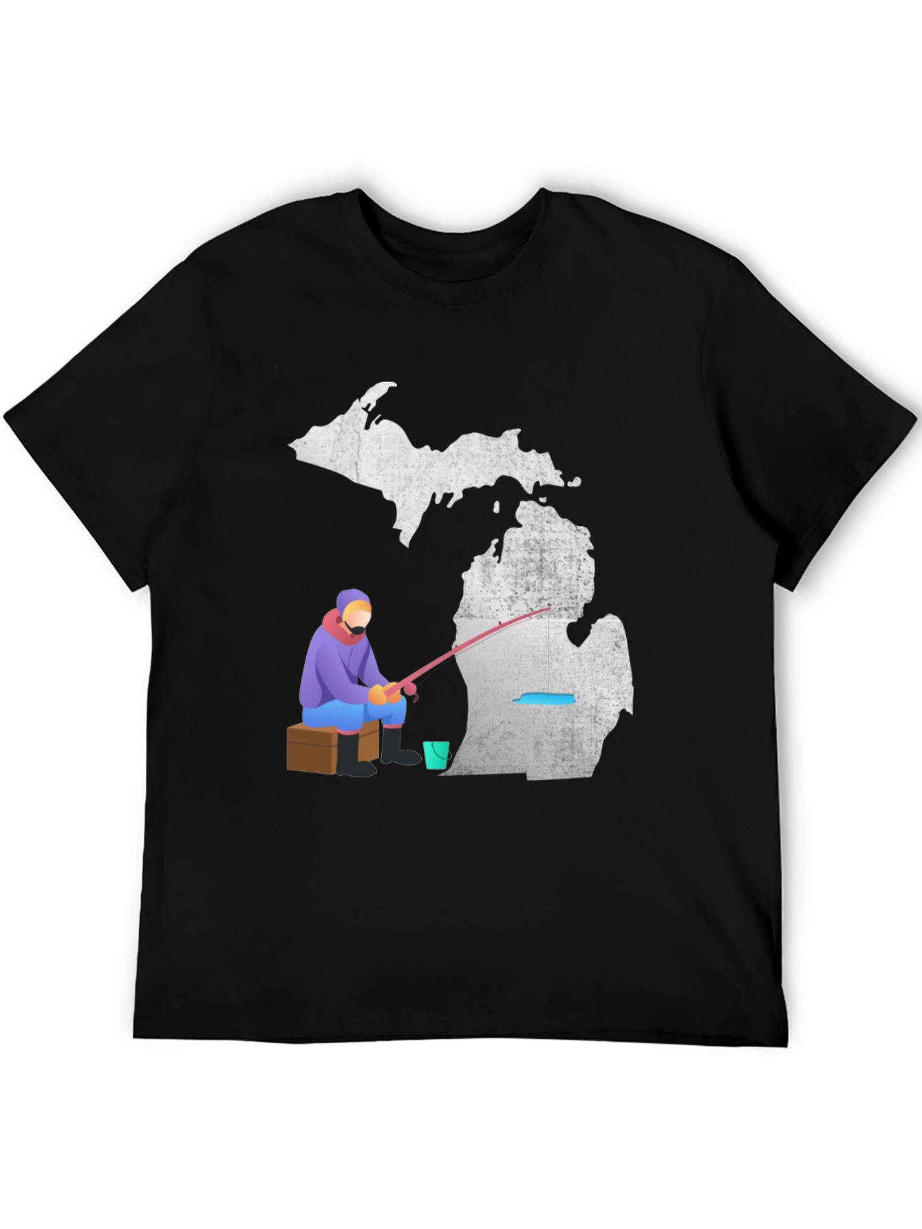 Michigan Fishing Graphic Tee - Black