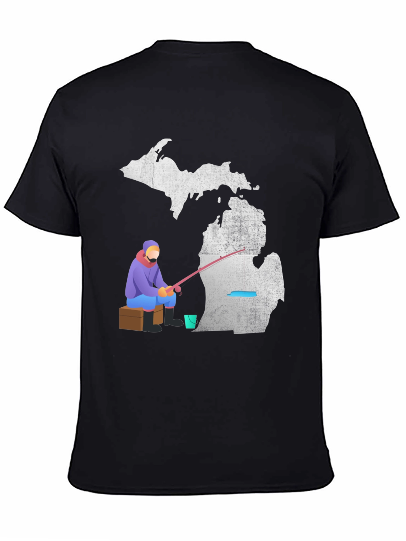 Michigan Fishing Graphic Tee - Black