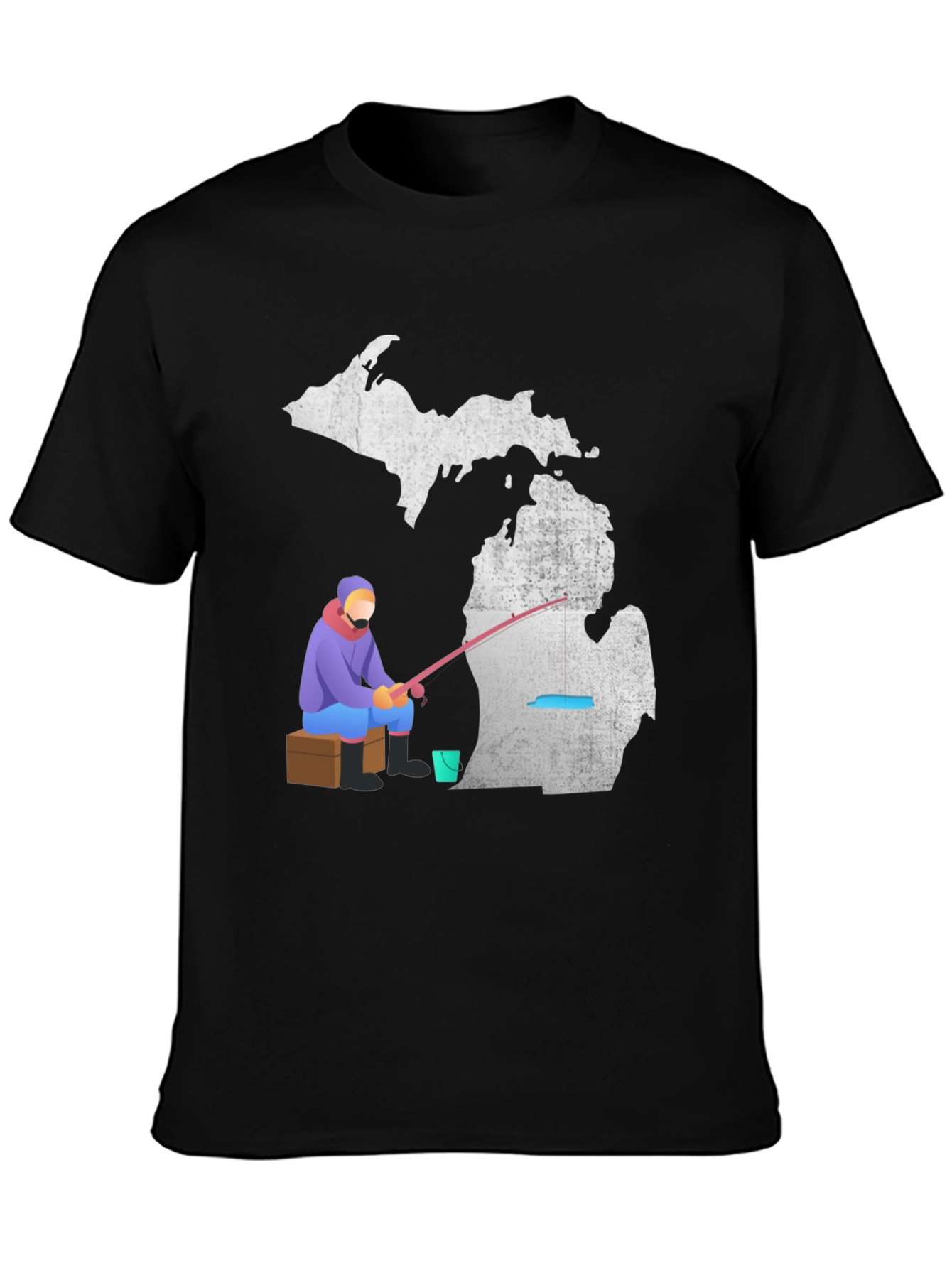 Michigan Fishing Graphic Tee - Black