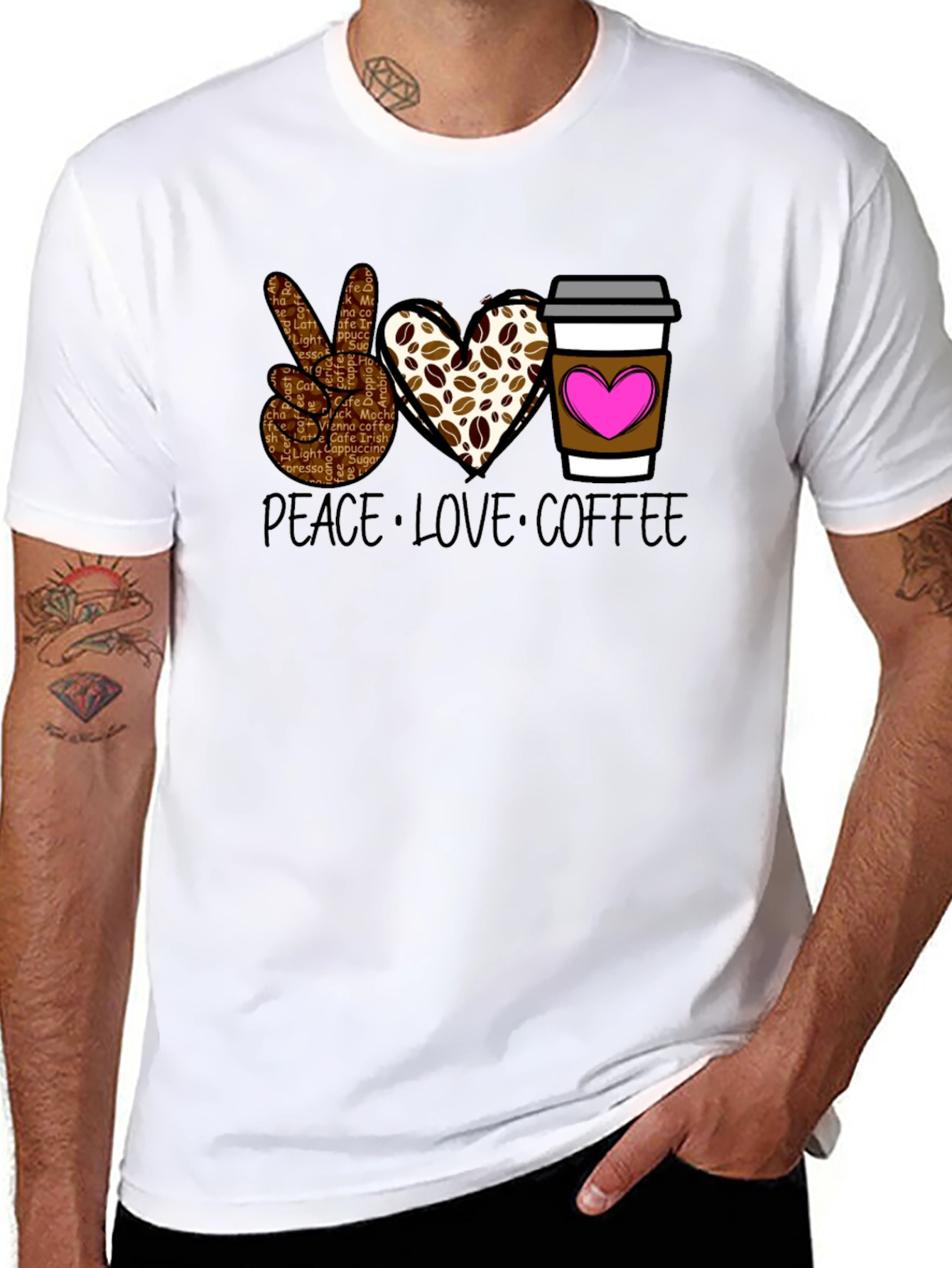 Peace Love Coffee Graphic Tee