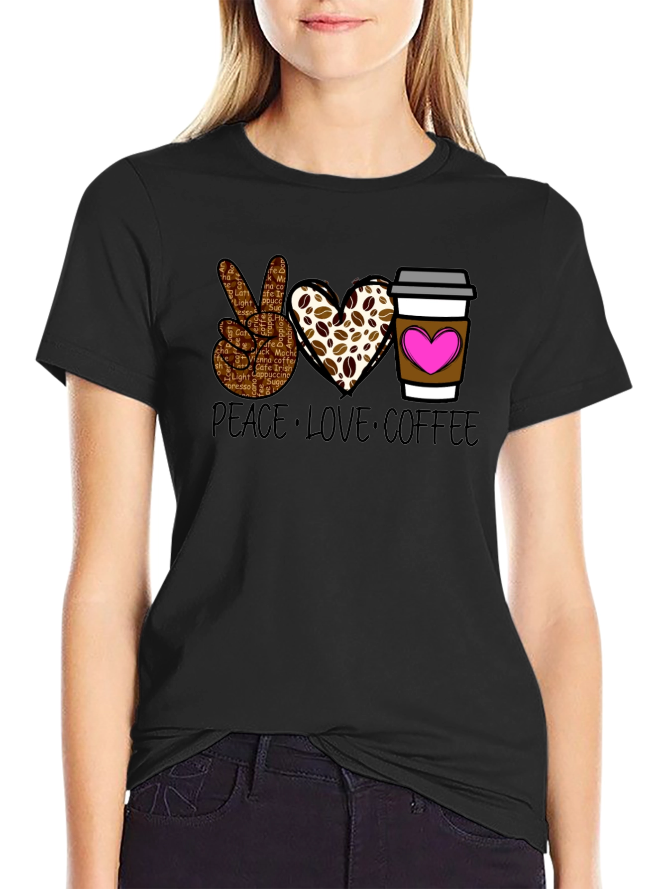 Peace Love Coffee Graphic Tee