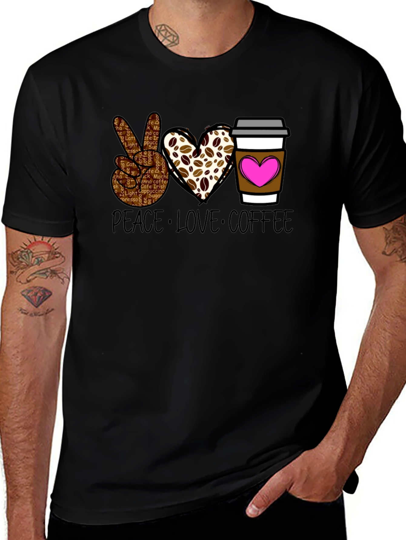 Peace Love Coffee Graphic Tee