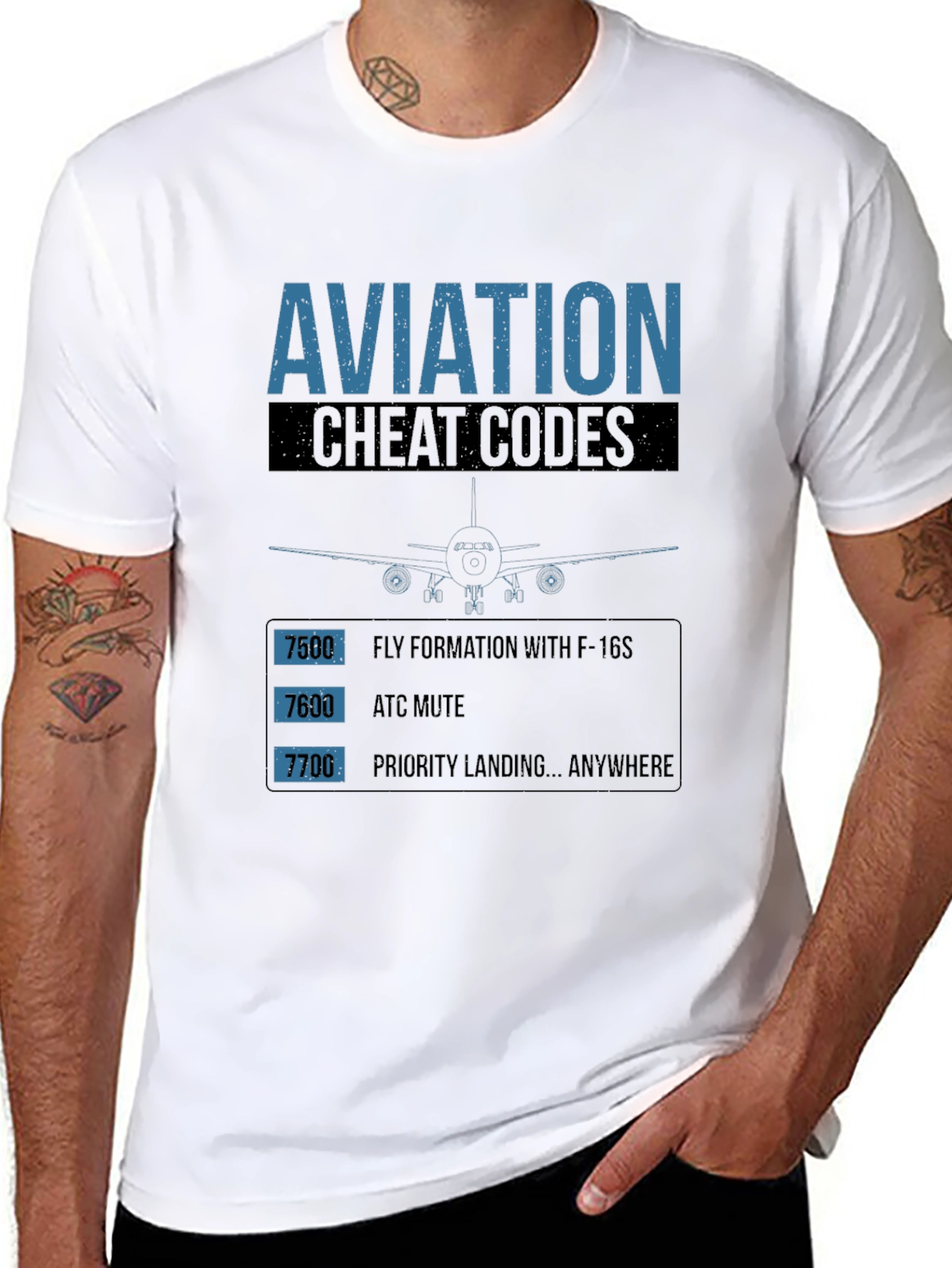 Aviation Cheat Codes T-Shirt - Pilot Humor Tee