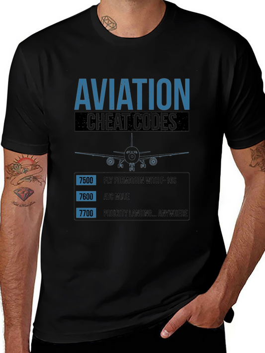 Aviation Cheat Codes T-Shirt - Pilot Humor Tee