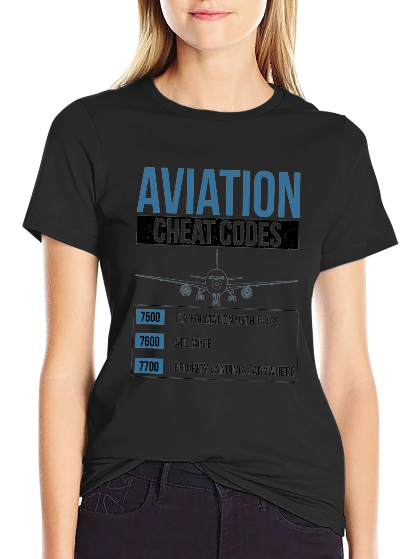 Aviation Cheat Codes T-Shirt - Pilot Humor Tee